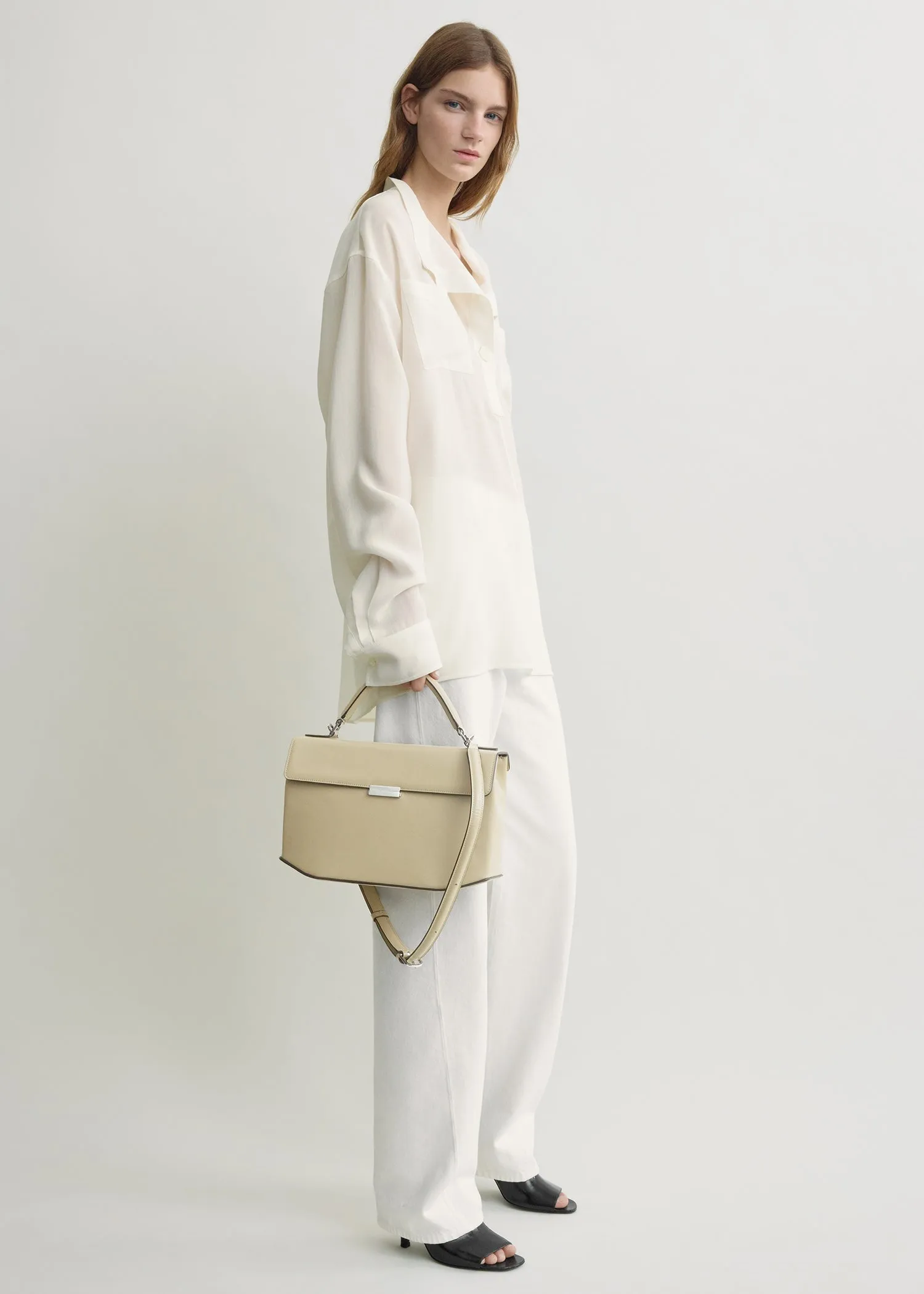 Clip polished-leather top handle cashew sold by Toteme product image thumbnail 2