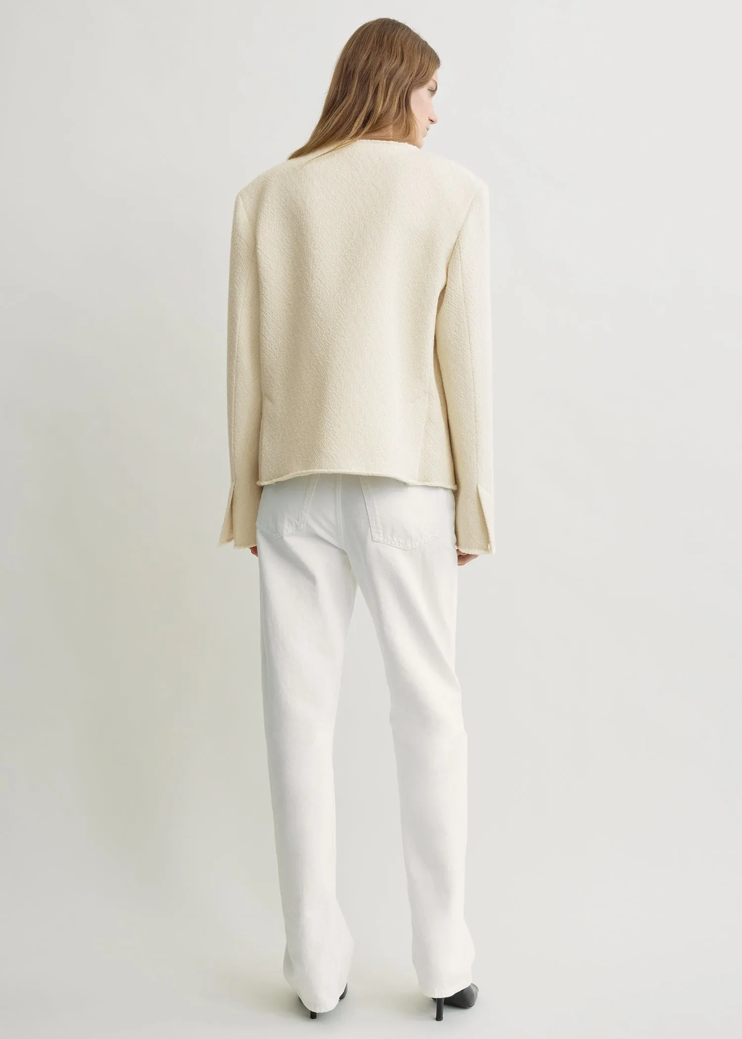 Open-front bouclé blazer ecru sold by Toteme product image thumbnail 3