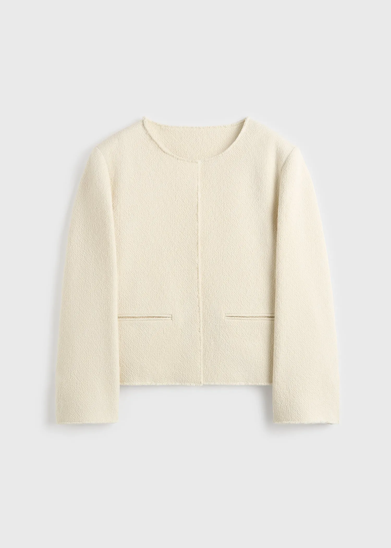 Open-front bouclé blazer ecru sold by Toteme product image thumbnail 5