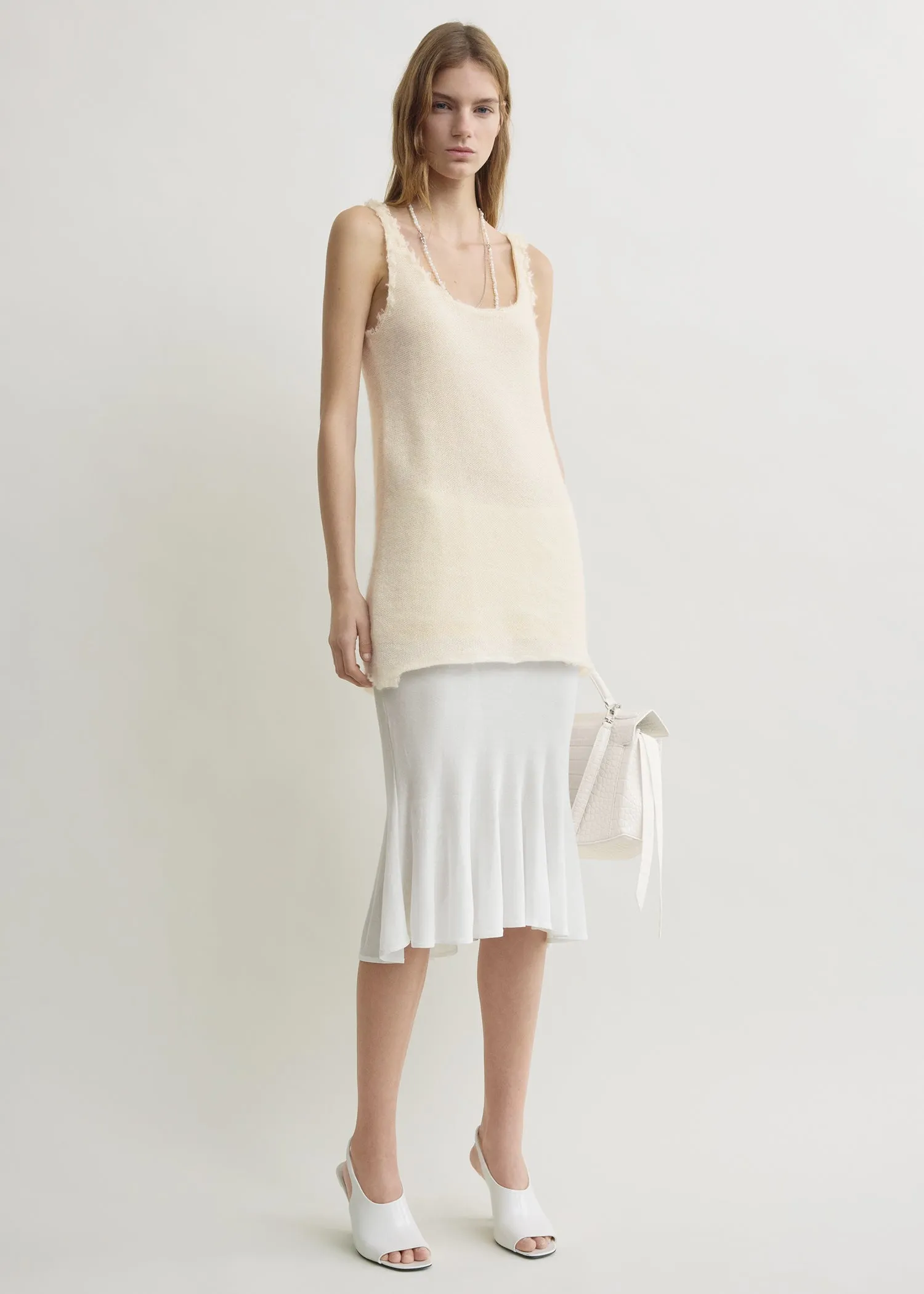 Mohair knit tank off-white sold by Toteme