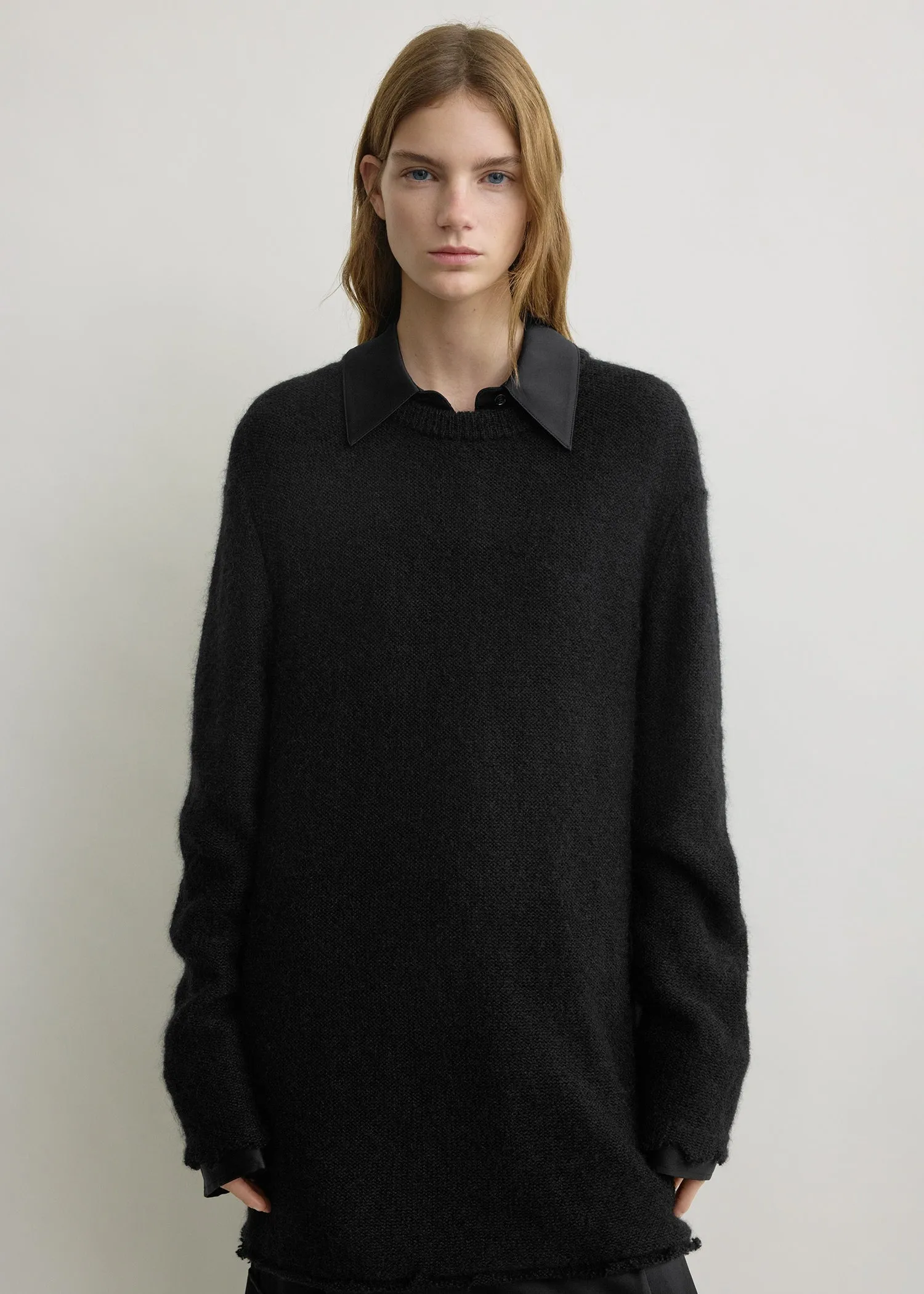 Long open weave knit black sold by Toteme product image thumbnail 4