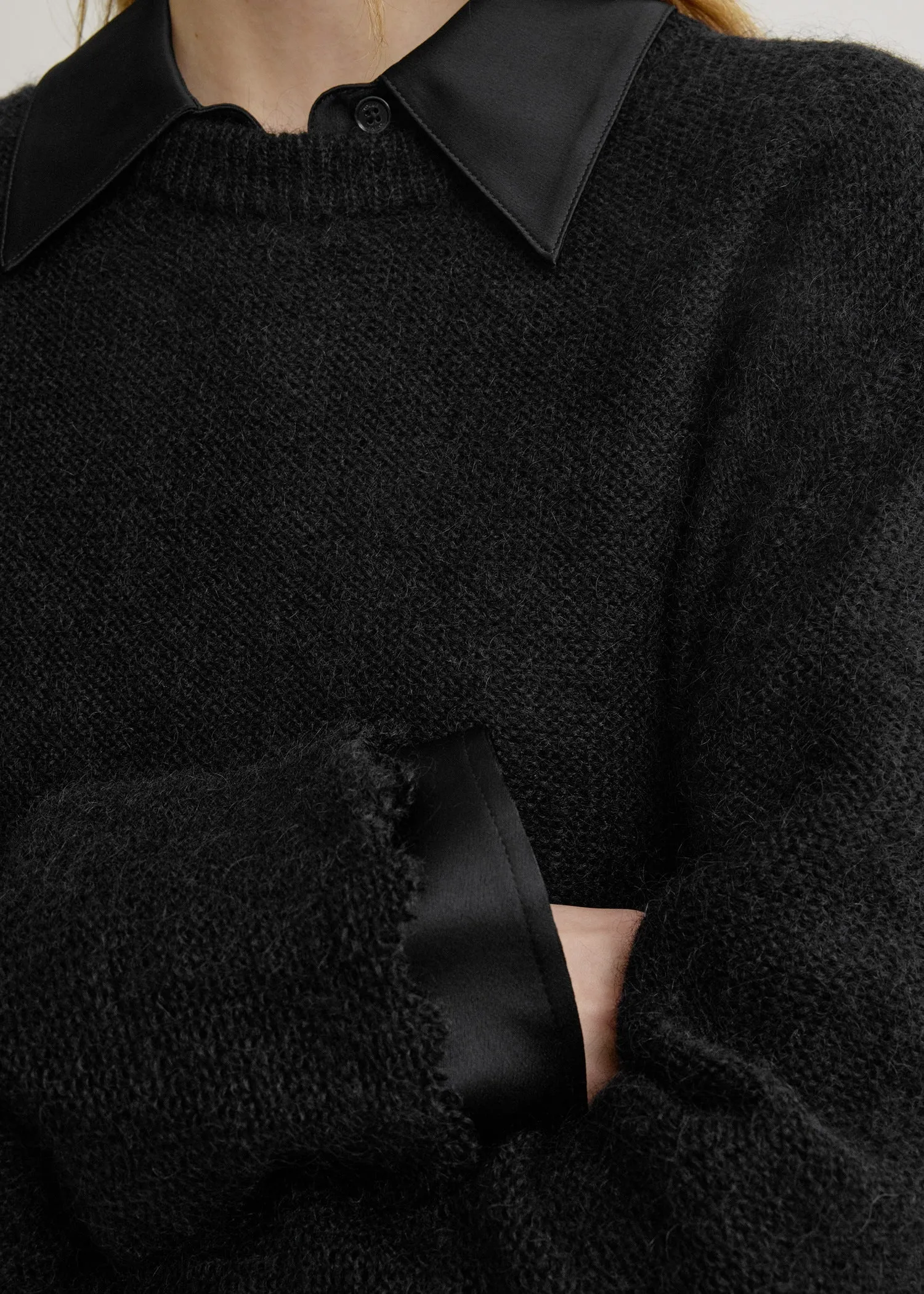 Long open weave knit black sold by Toteme product image thumbnail 5