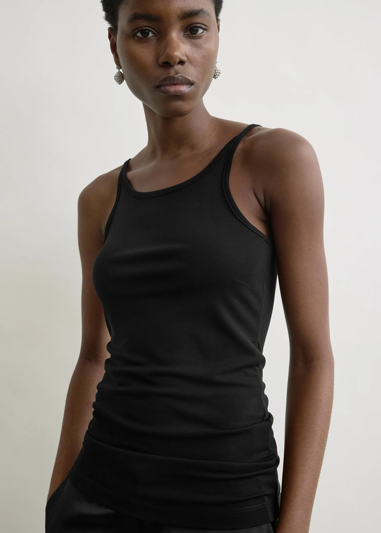 Fluid slip top black sold by Toteme product image thumbnail 4