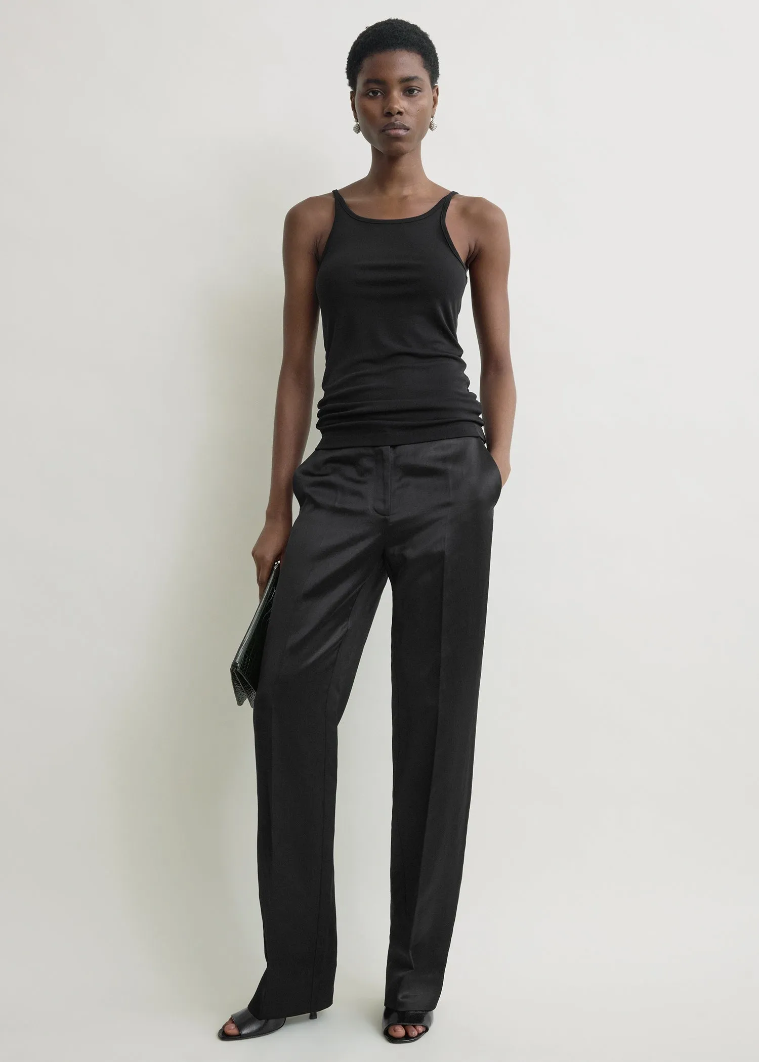 Fluid slip top black sold by Toteme