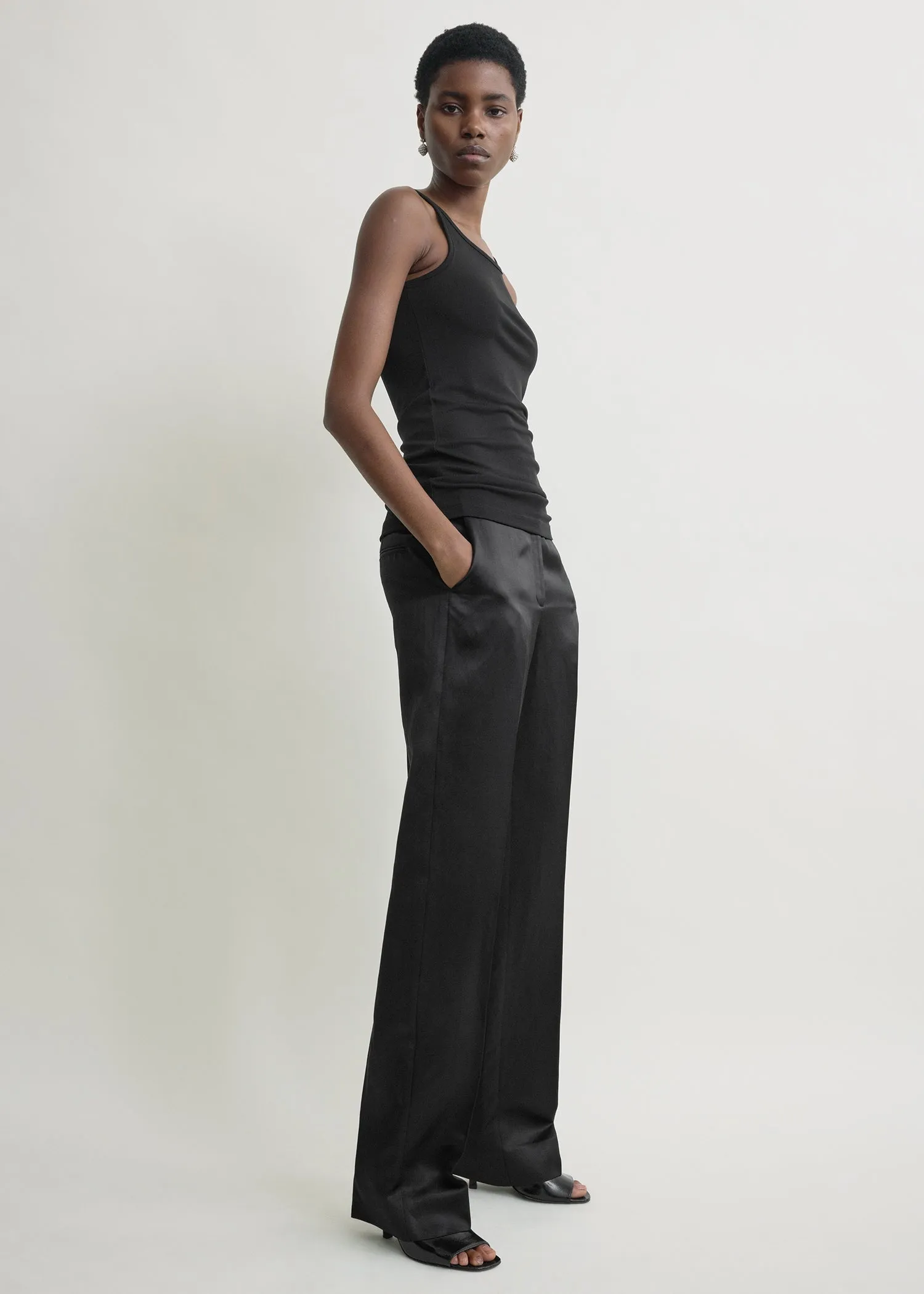 Fluid slip top black sold by Toteme product image thumbnail 2