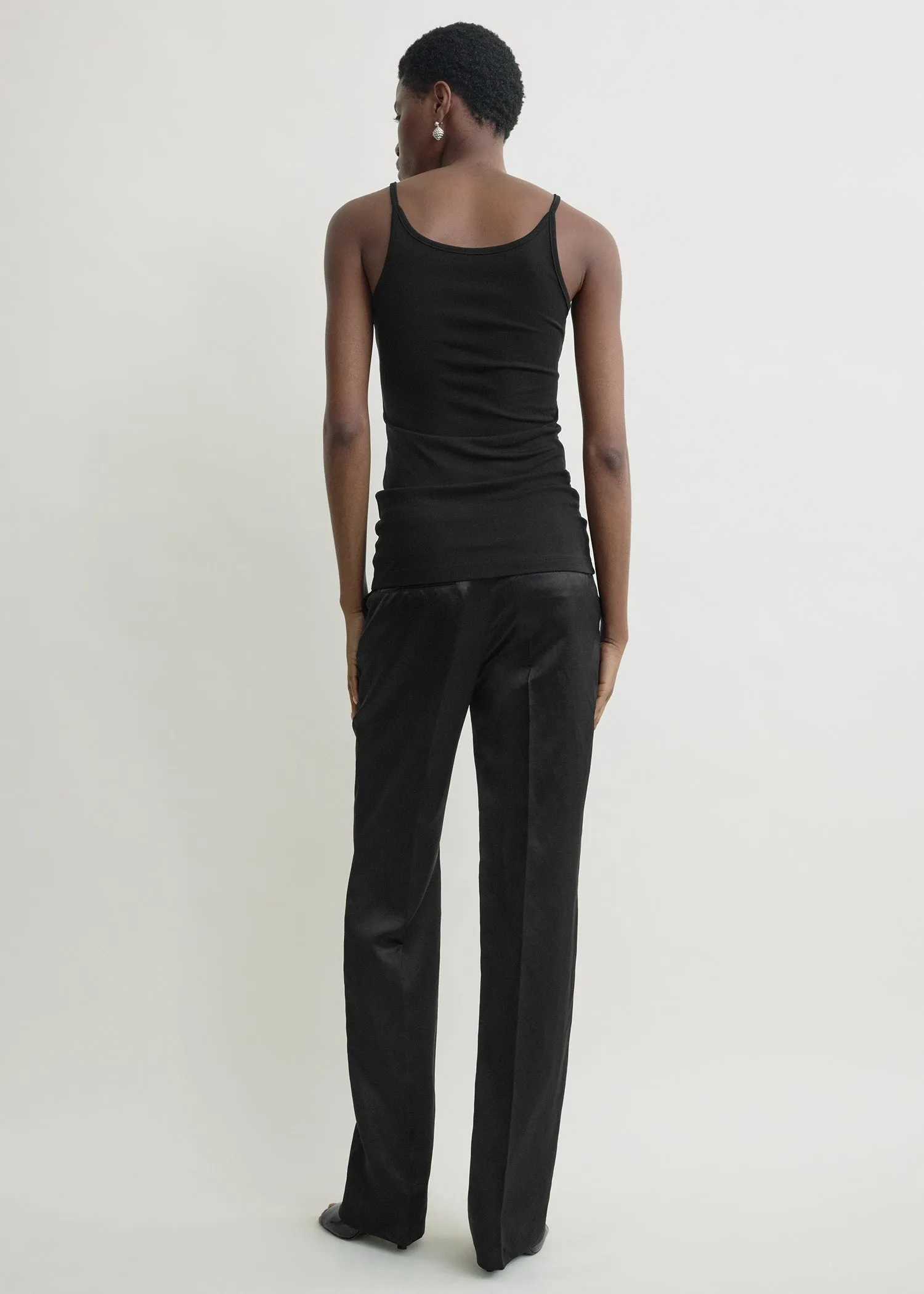 Fluid slip top black sold by Toteme product image thumbnail 3