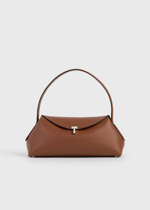 T-lock grained-leather shoulder sienna made by Toteme