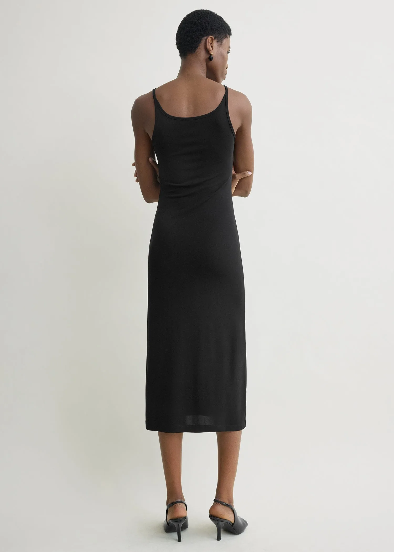 Fluid slip dress black sold by Toteme product image thumbnail 3