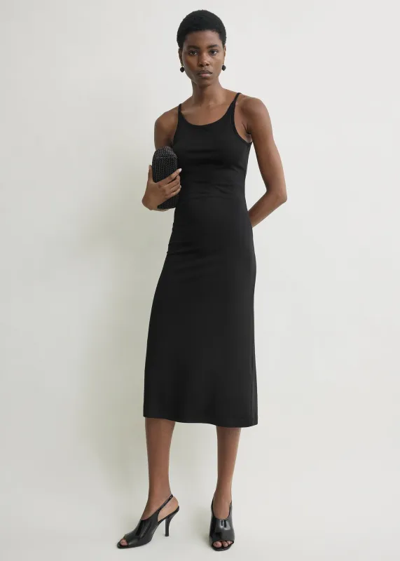 Fluid slip dress black made by Toteme