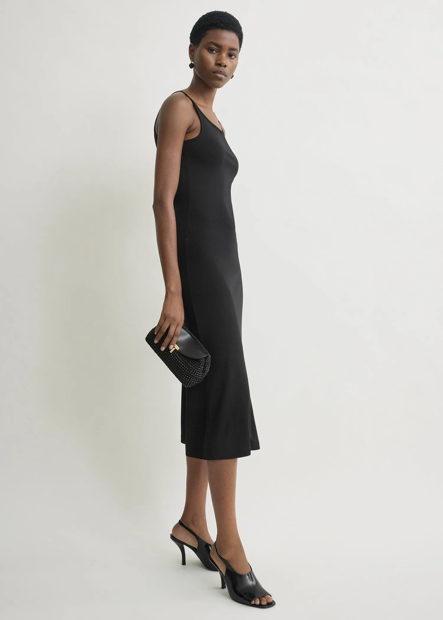 Fluid slip dress black sold by Toteme product image thumbnail 2