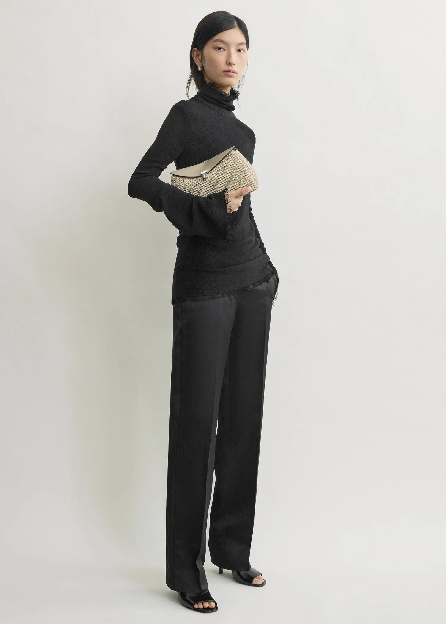 T-lock woven-leather clutch fawn sold by Toteme product image thumbnail 2