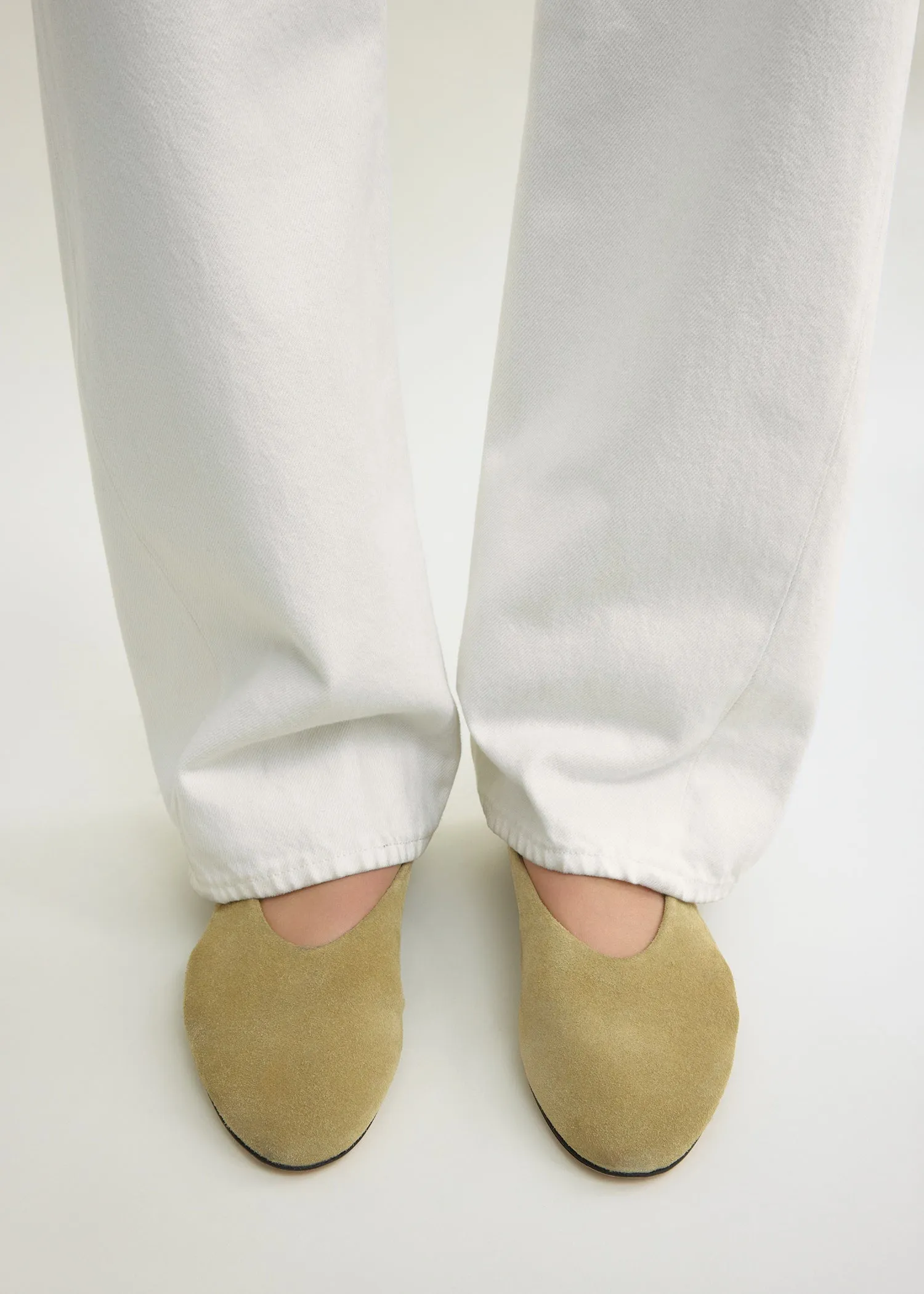 Slip suede ballerinas cashew sold by Toteme product image thumbnail 2