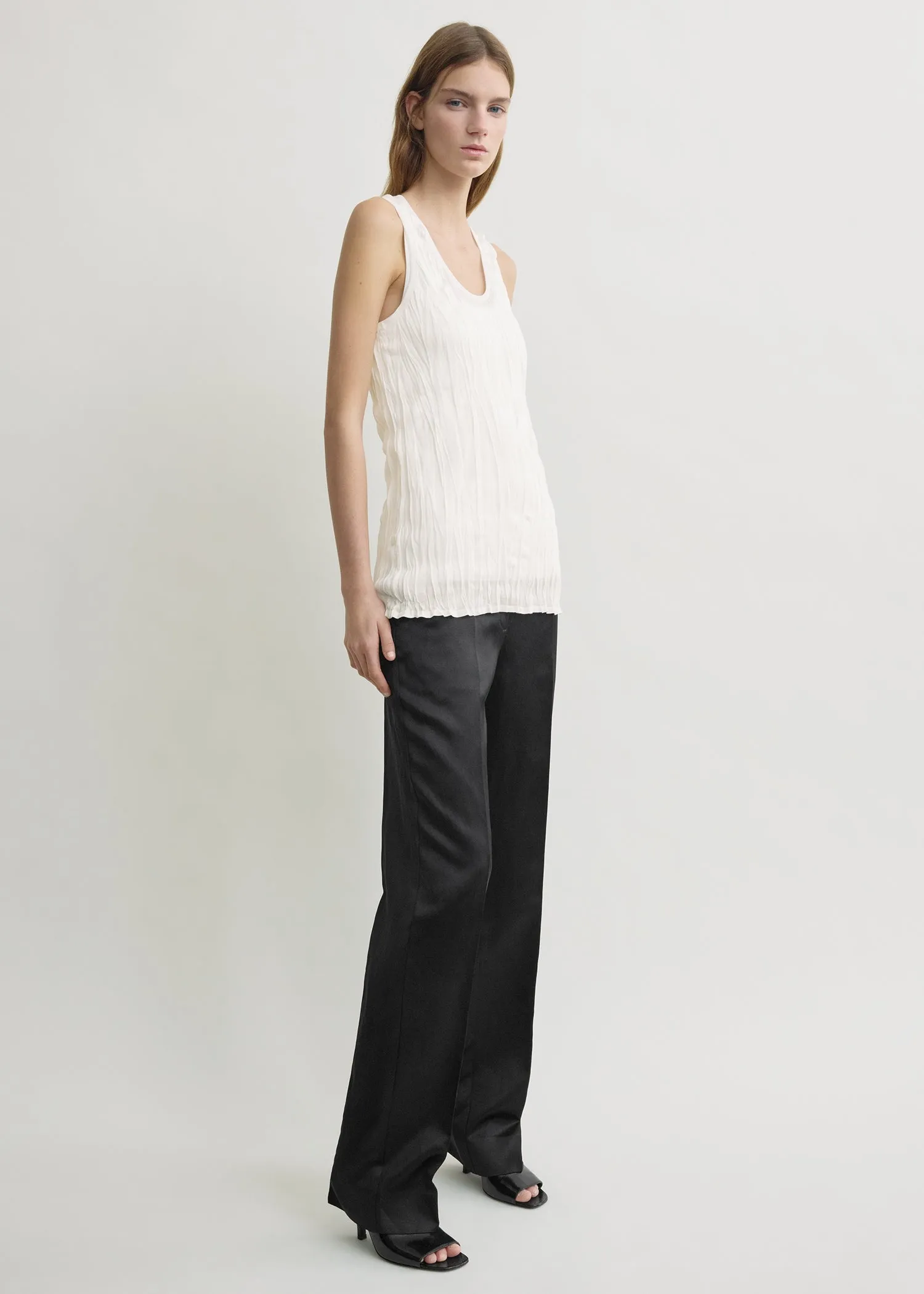 Crinkled knit tank white sold by Toteme product image thumbnail 2