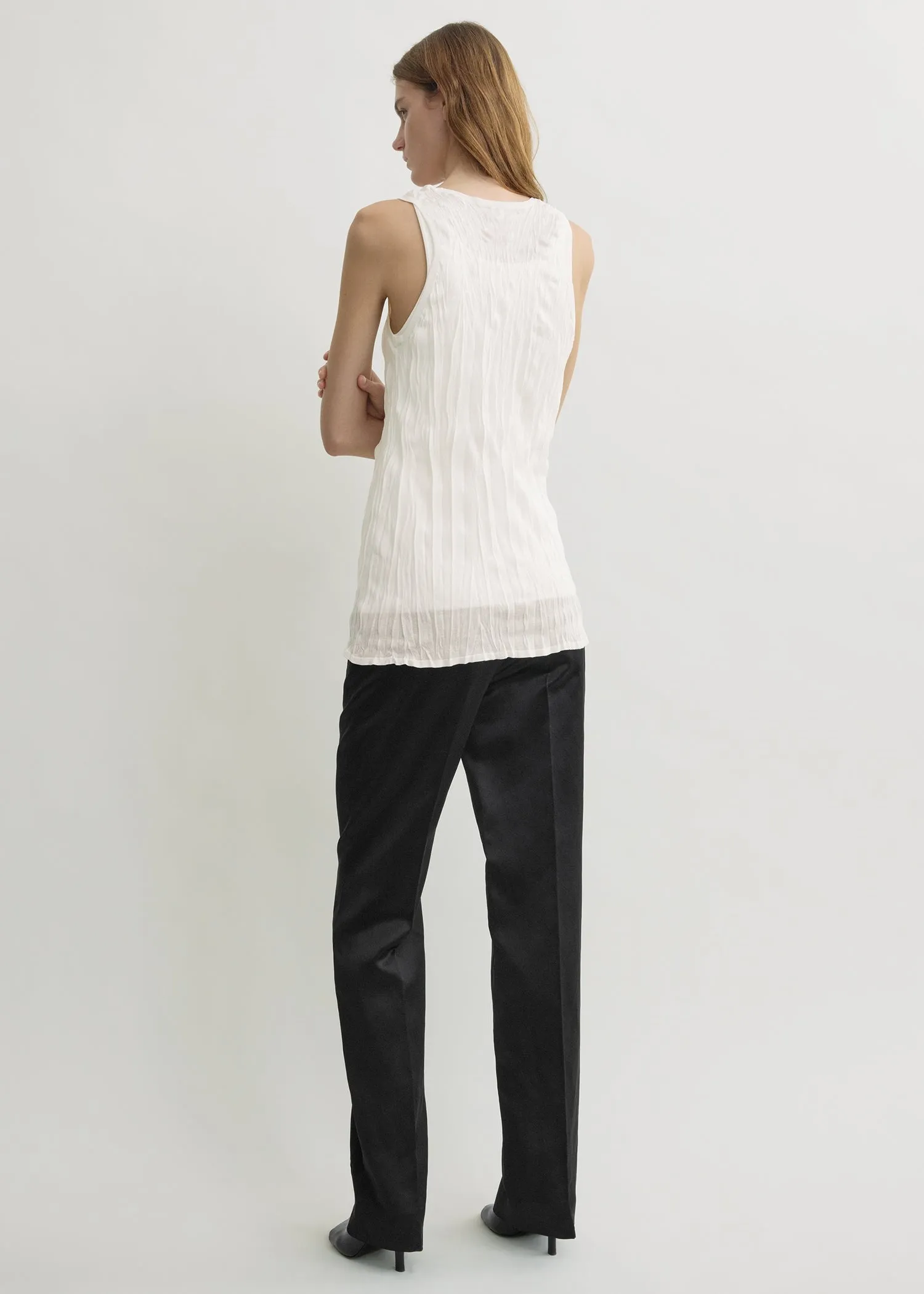 Crinkled knit tank white sold by Toteme product image thumbnail 3