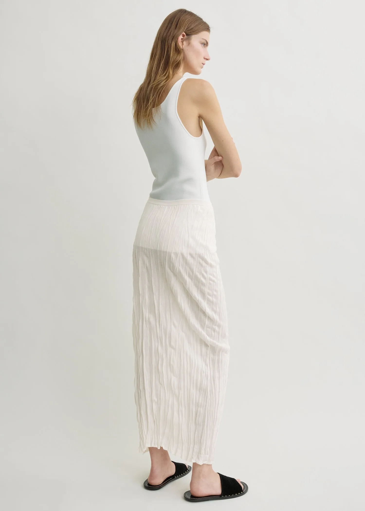 Crinkled knit skirt white sold by Toteme product image thumbnail 3