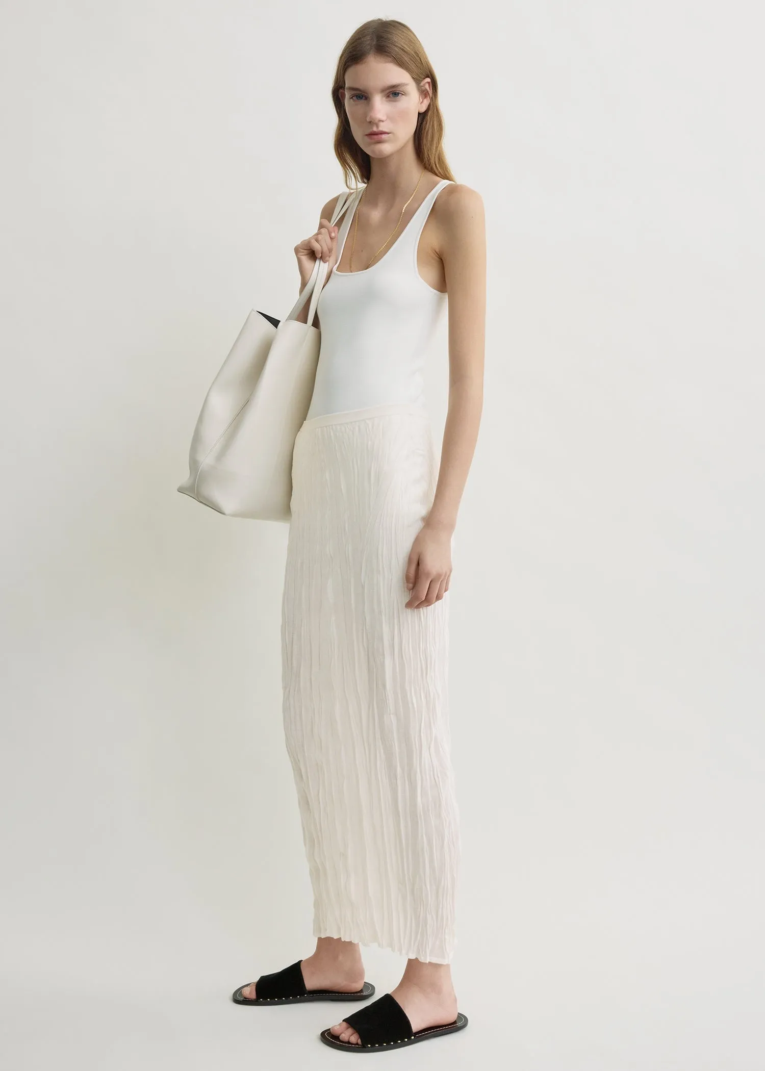 Crinkled knit skirt white sold by Toteme product image thumbnail 2