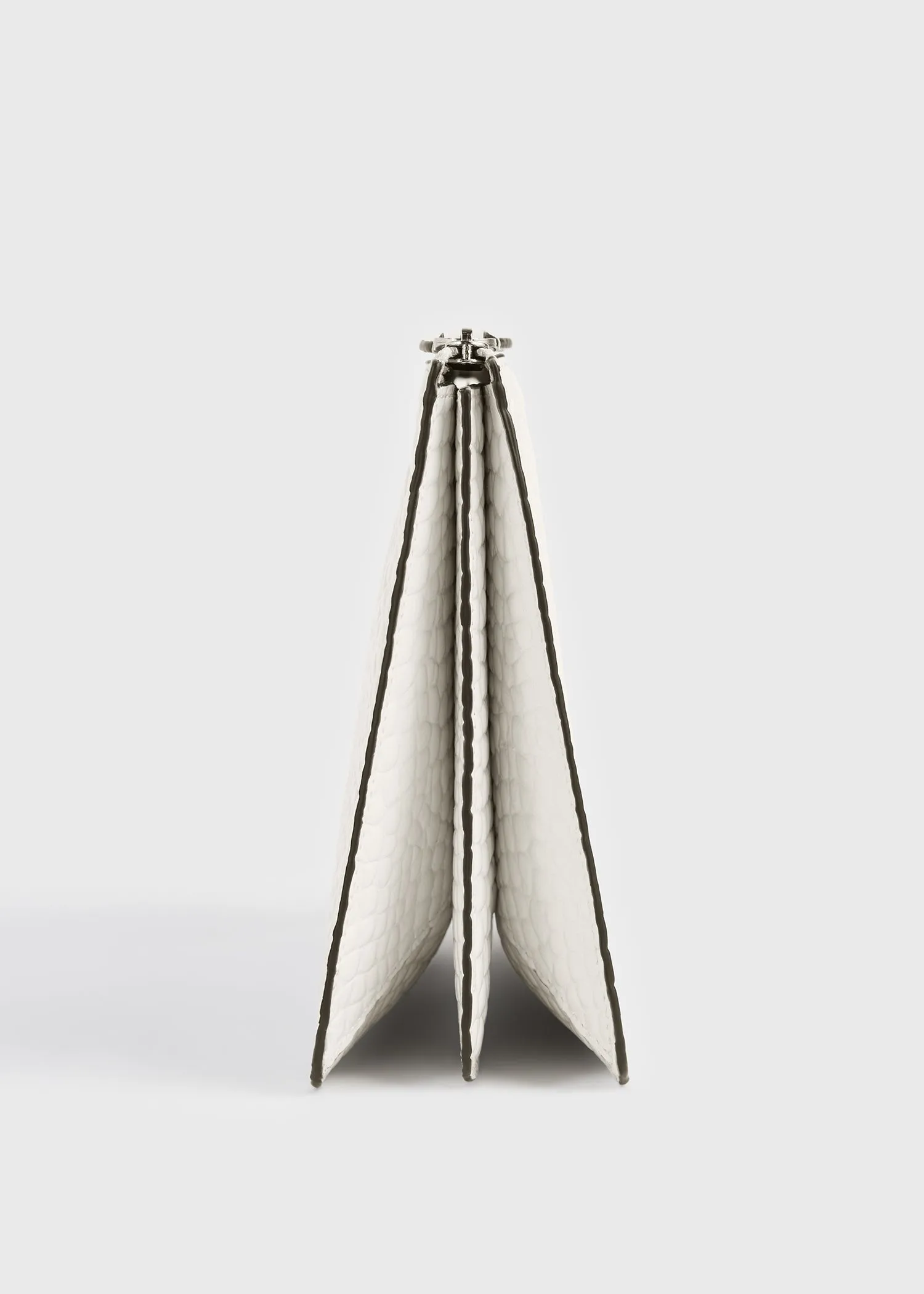 Threefold croco-embossed clutch off-white sold by Toteme product image thumbnail 5