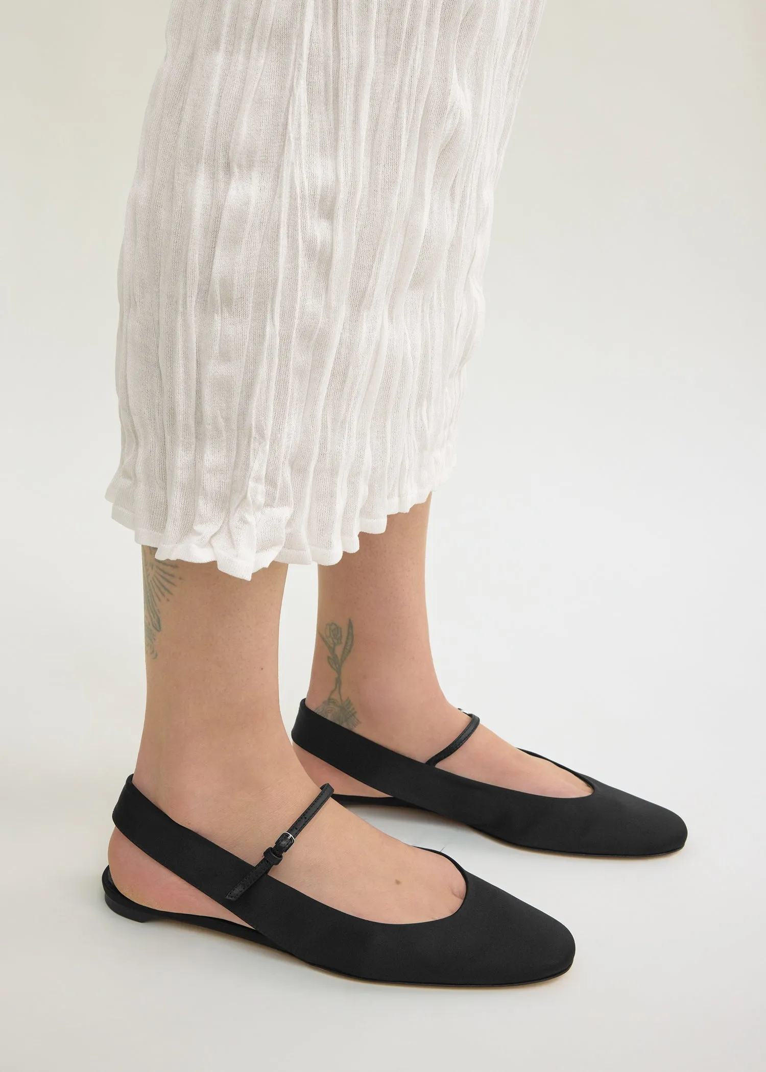 Slingback satin mary janes black sold by Toteme product image thumbnail 3