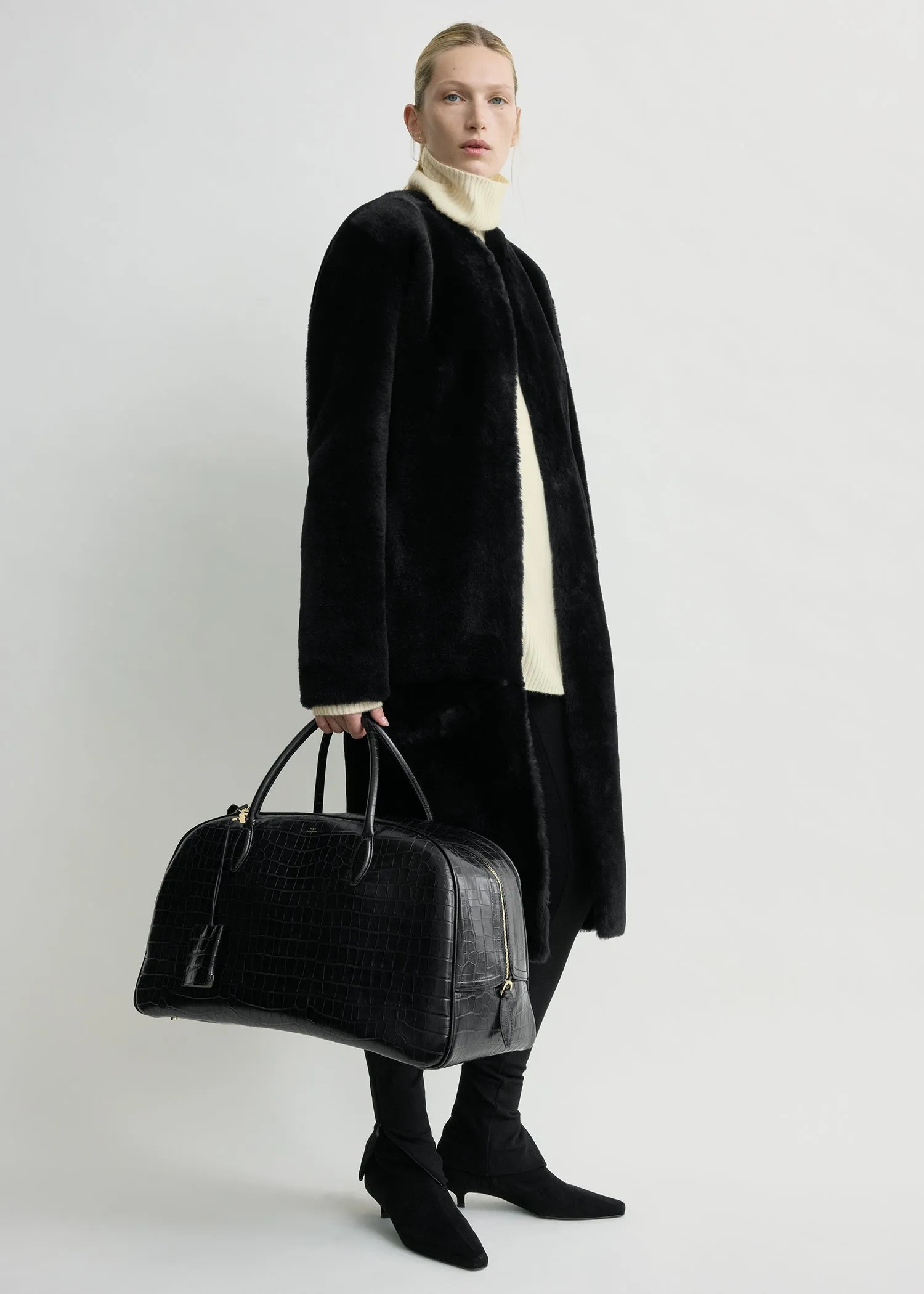 Croco-embossed traveler black sold by Toteme product image thumbnail 2