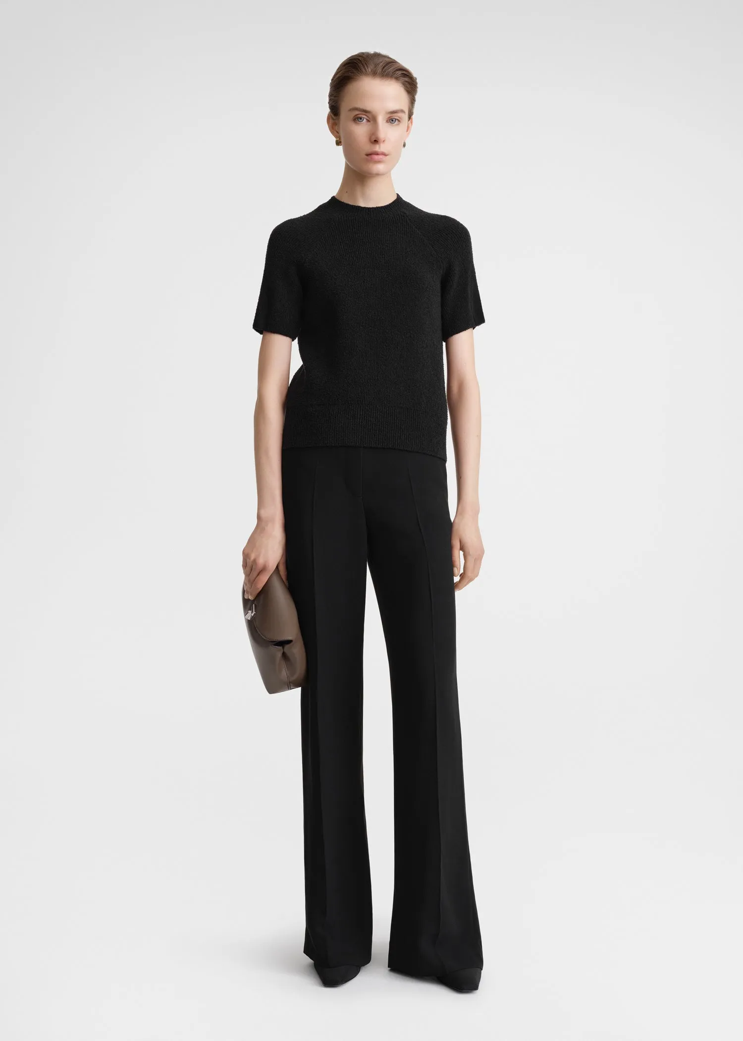 Raglan-sleeve terry knit black sold by Toteme