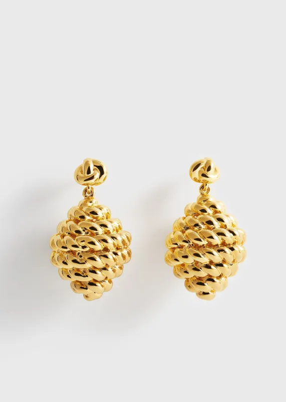 Rope drop earrings gold sold by Toteme