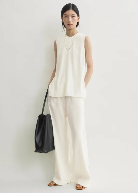 Woven stripe top meringue made by Toteme