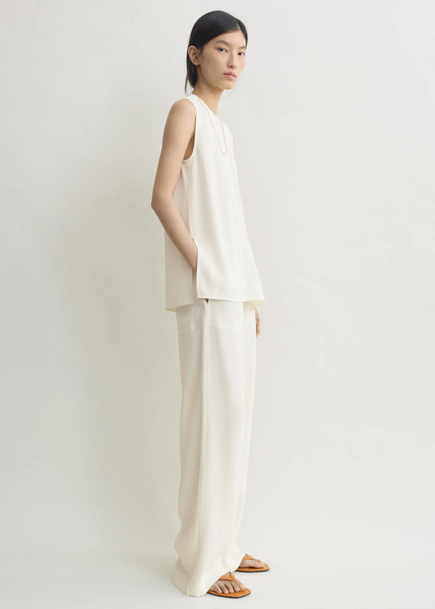 Woven stripe top meringue sold by Toteme product image thumbnail 2