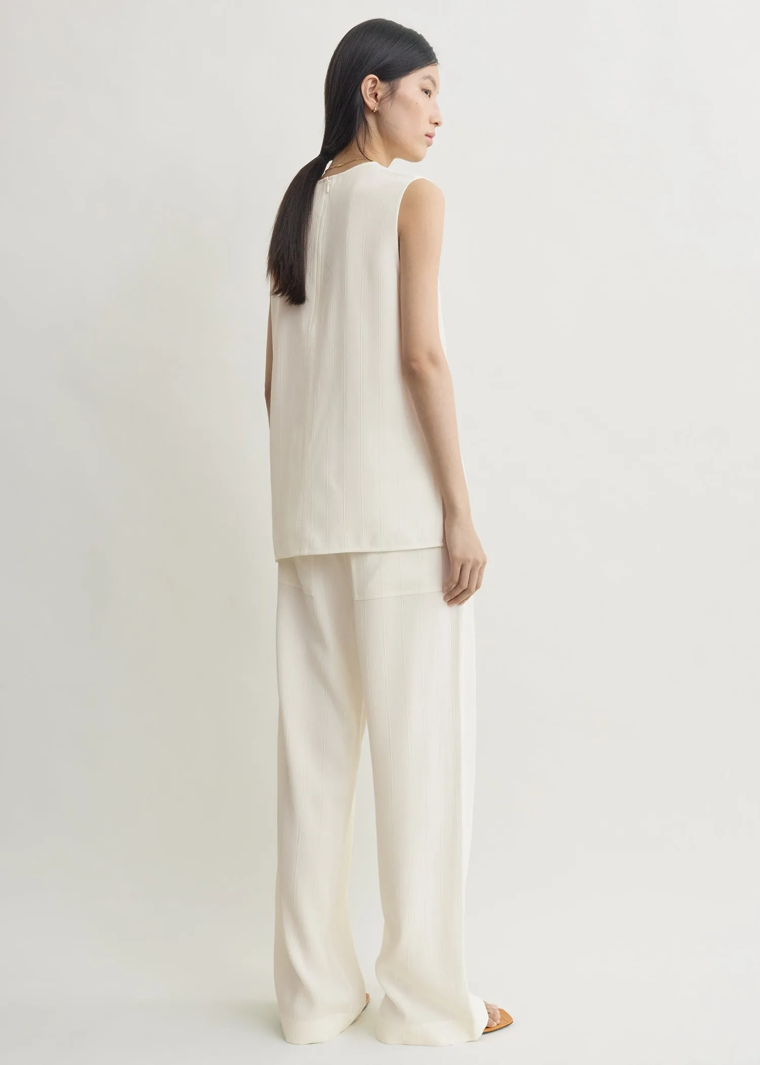 Woven stripe top meringue sold by Toteme product image thumbnail 3