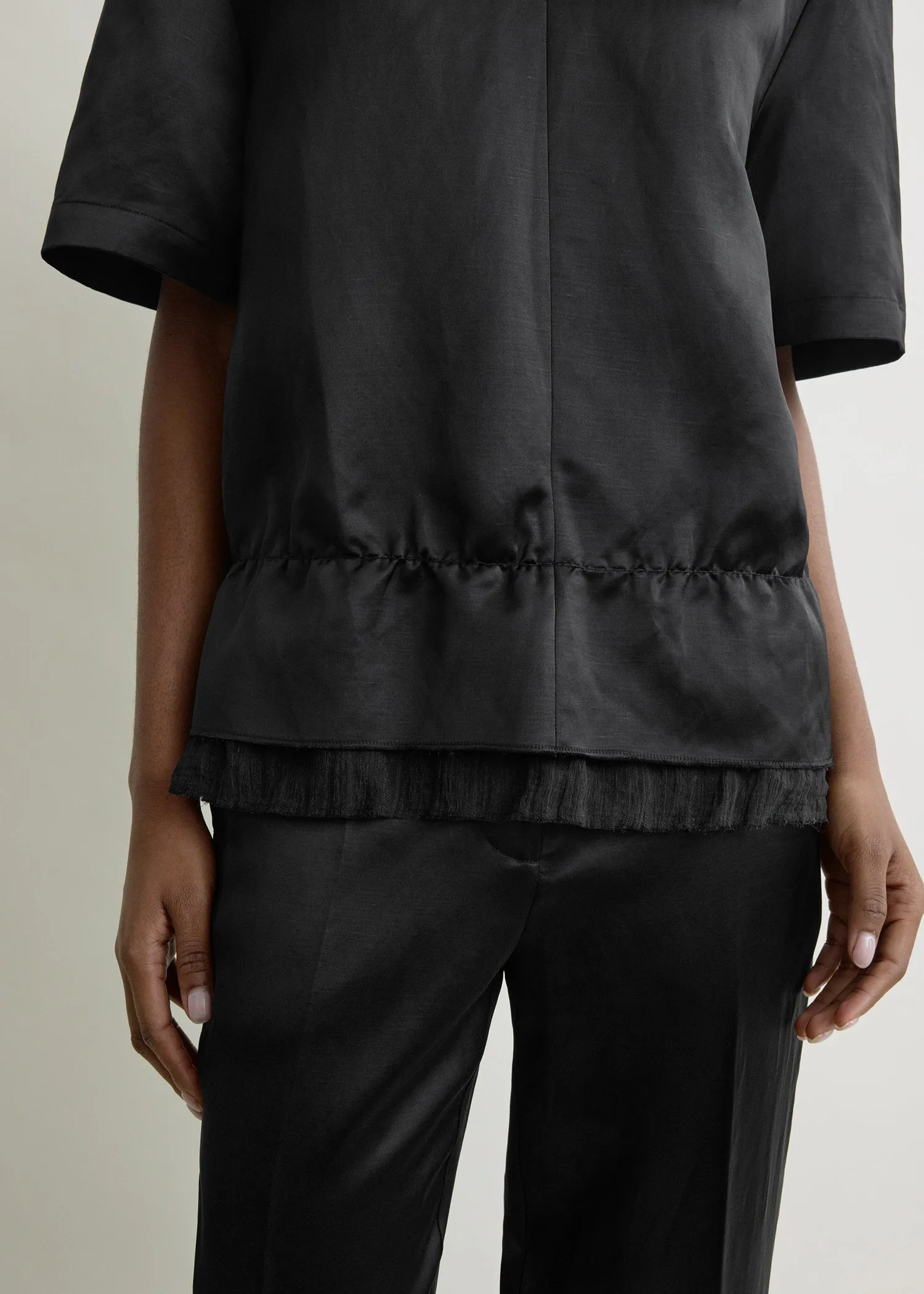 V-neck satin pullover black sold by Toteme product image thumbnail 4