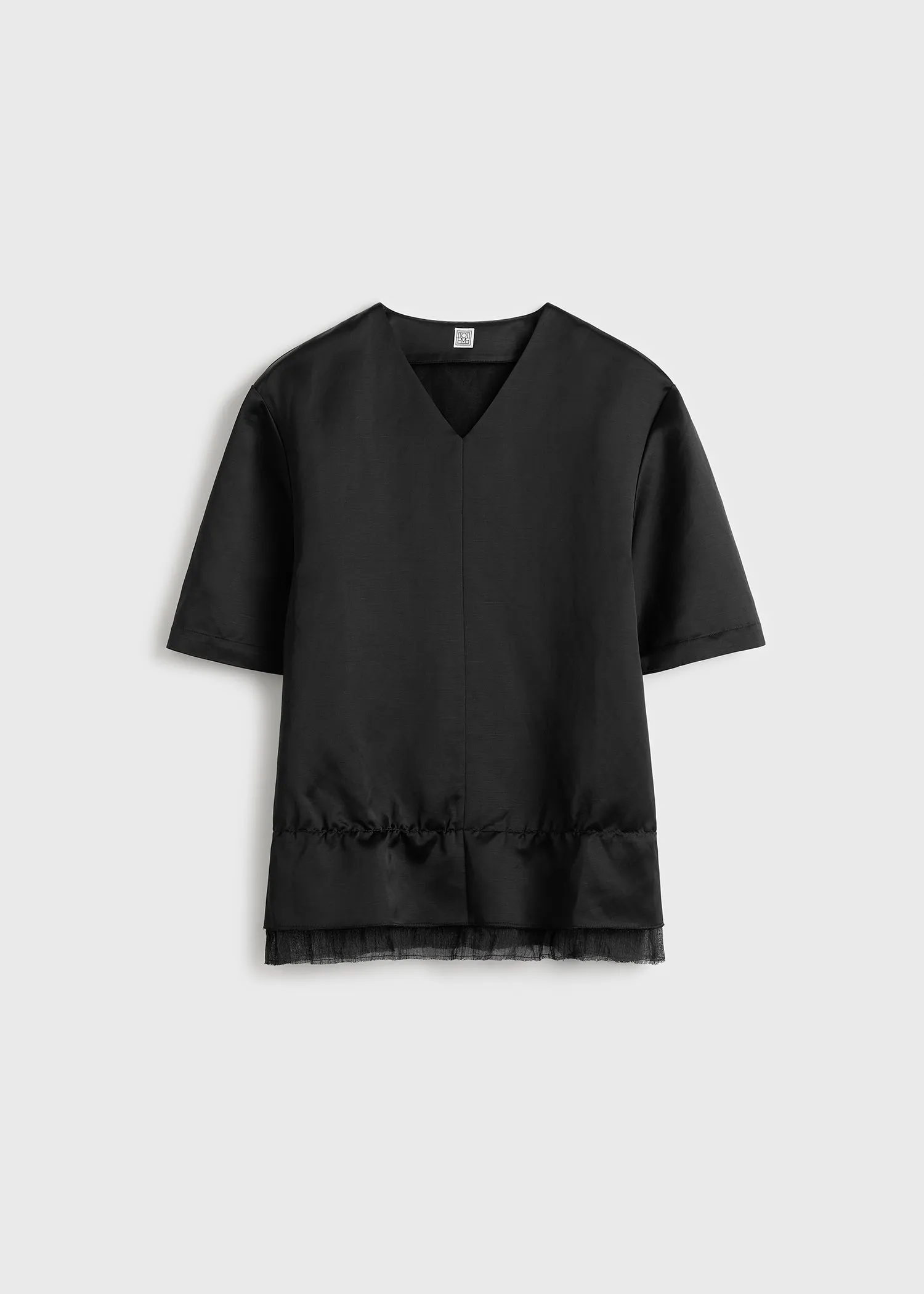 V-neck satin pullover black sold by Toteme product image thumbnail 5