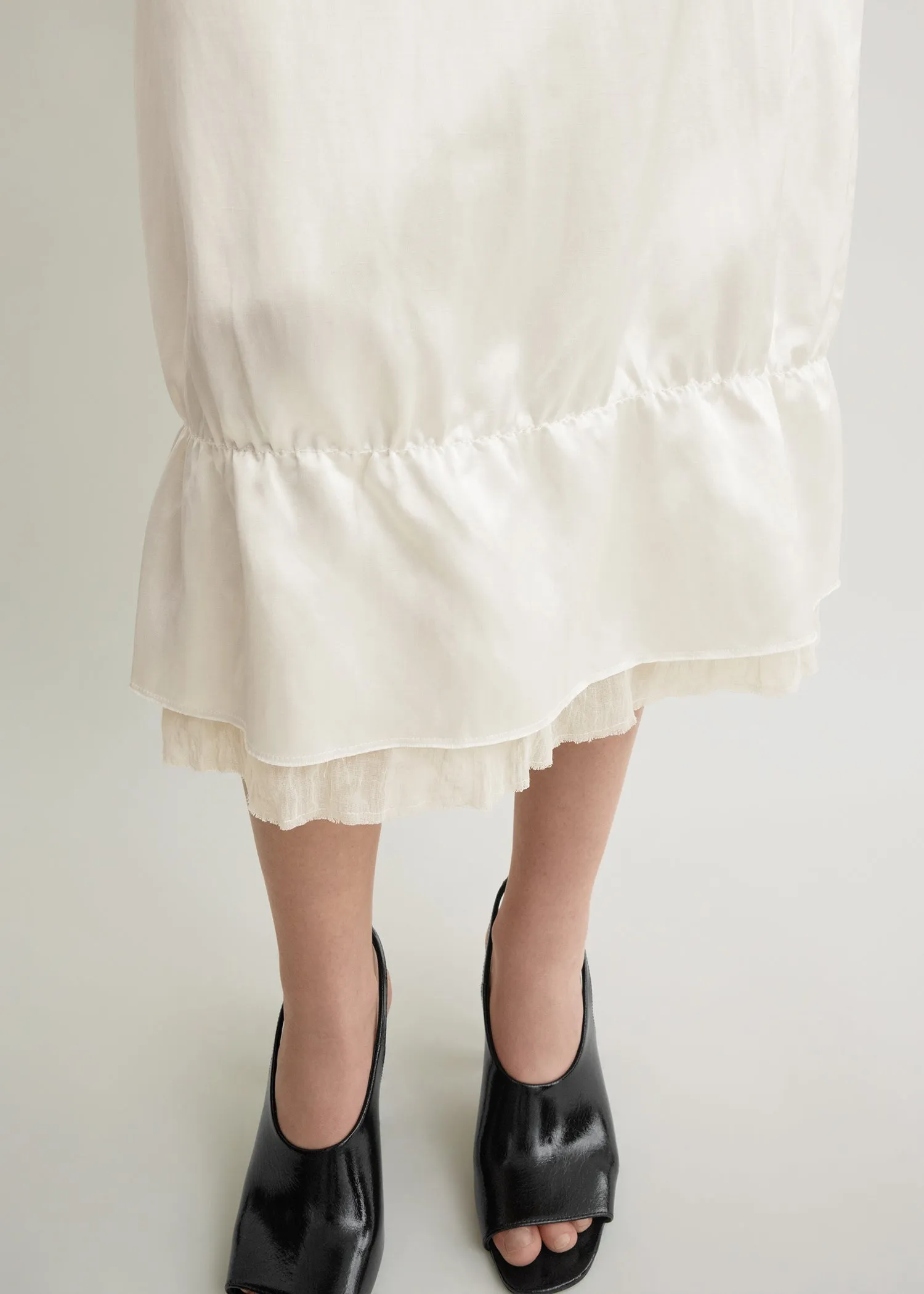 Layered satin skirt white sold by Toteme product image thumbnail 4