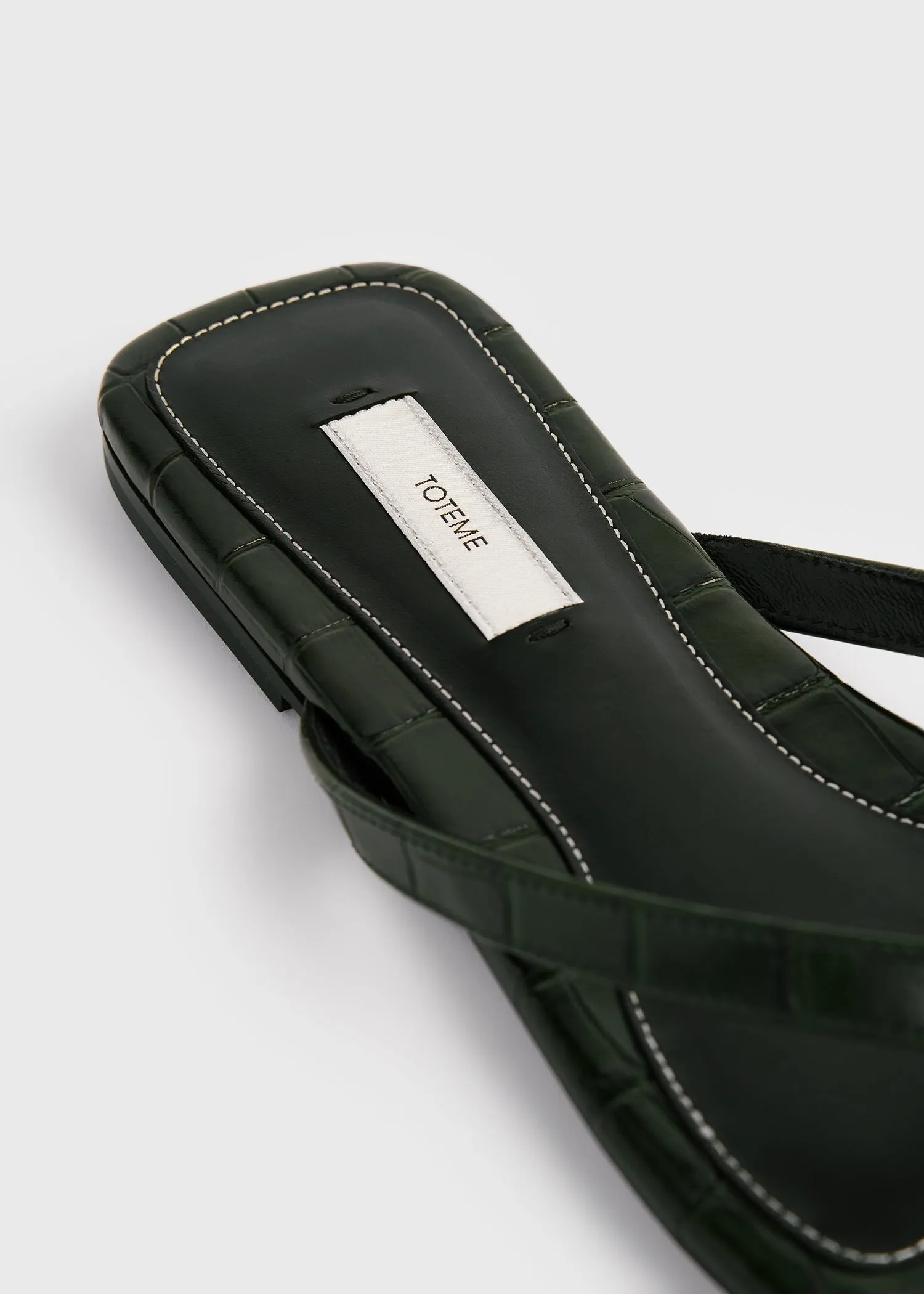 Croco-embossed flip flops dark green sold by Toteme product image thumbnail 5