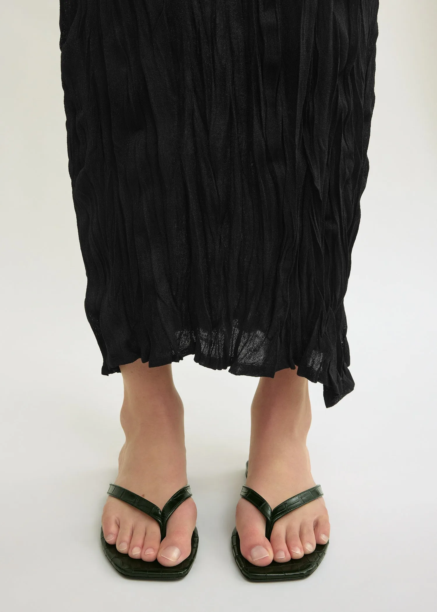 Croco-embossed flip flops dark green sold by Toteme product image thumbnail 2