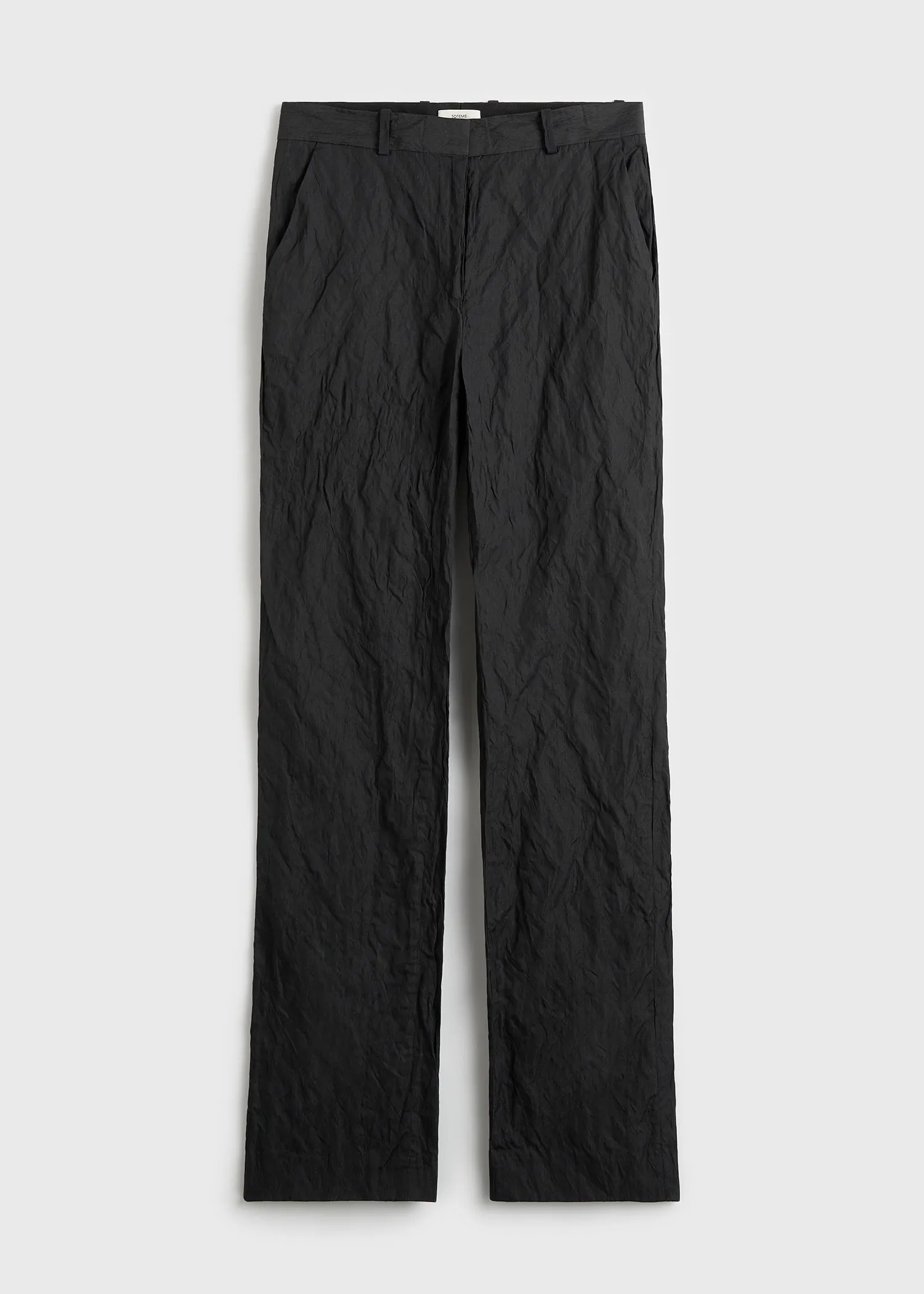 Crinkled cotton trousers black sold by Toteme product image thumbnail 5