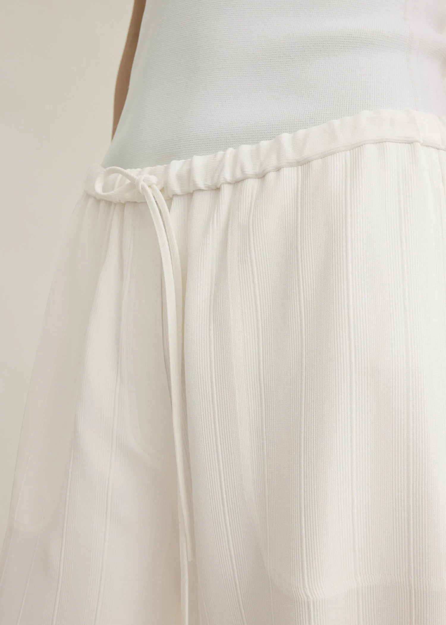 Woven stripe drawstring trousers meringue sold by Toteme product image thumbnail 4