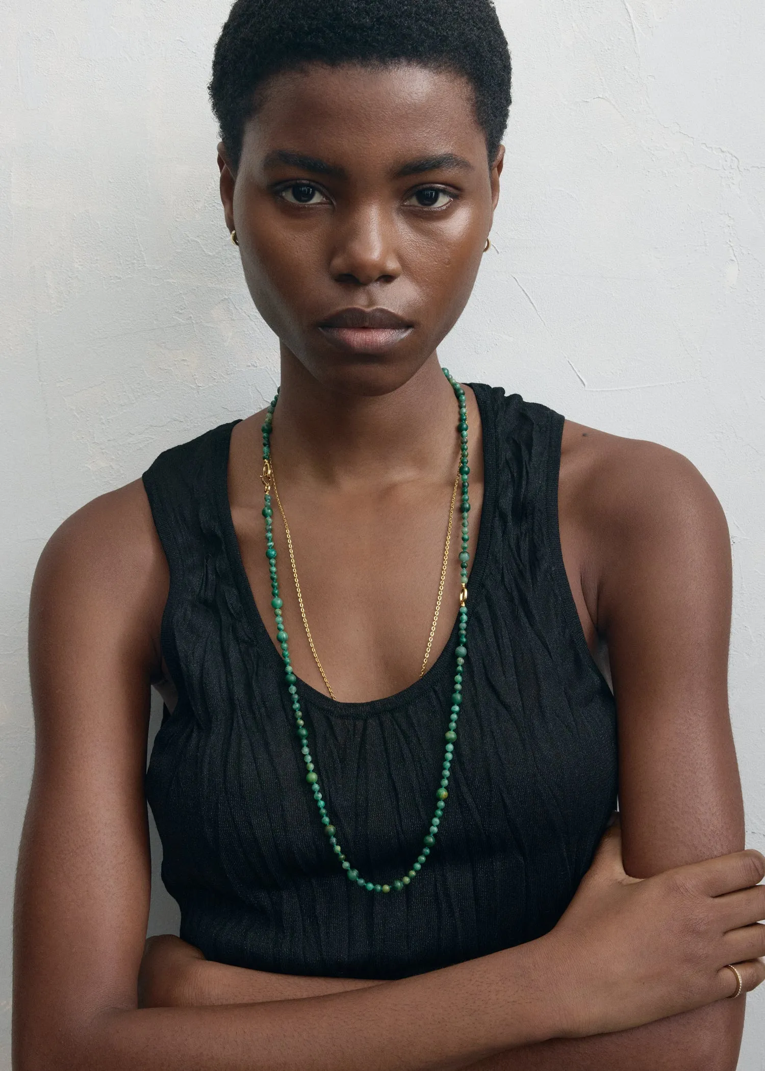 Infinity bead necklace dark green sold by Toteme product image thumbnail 2