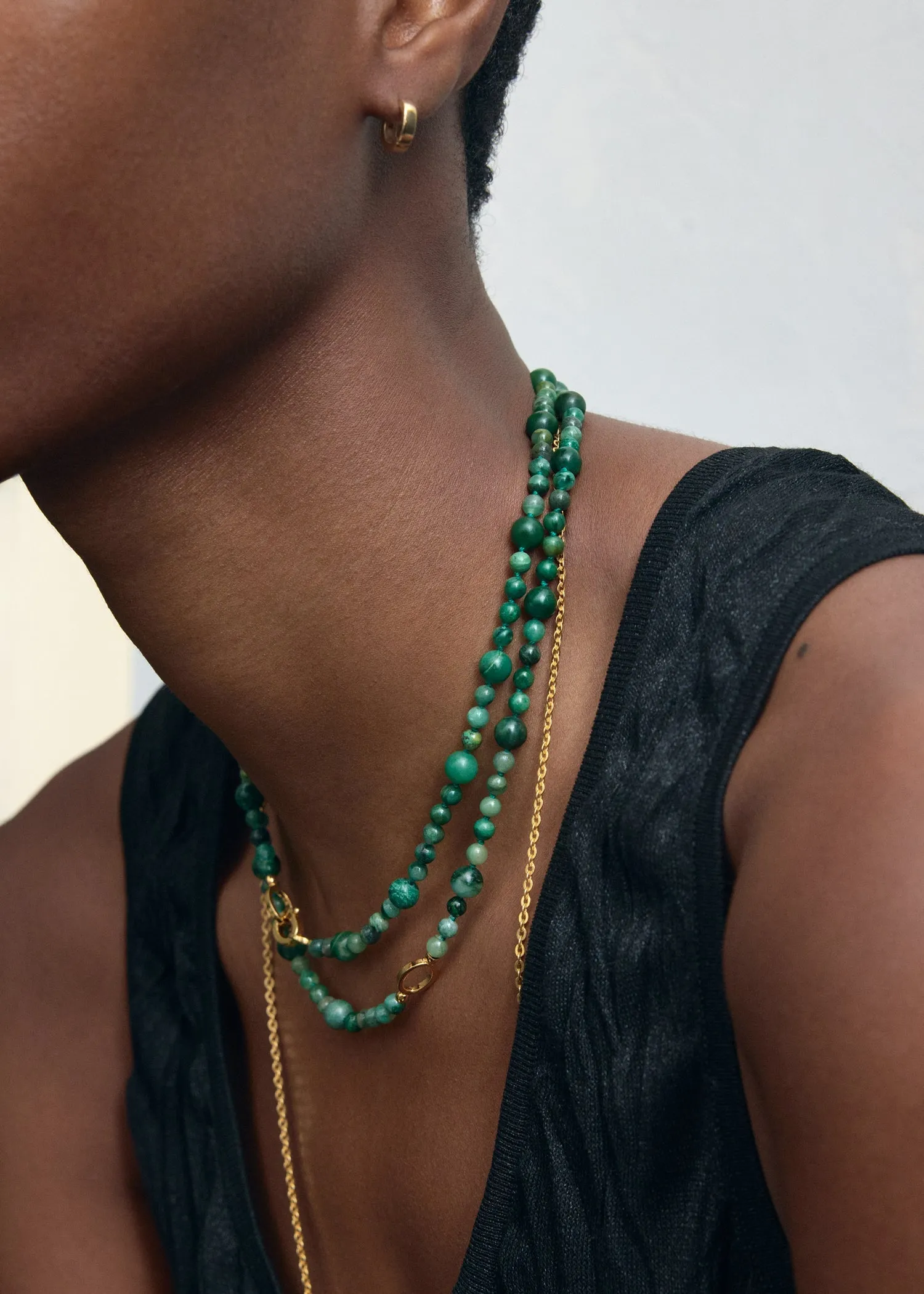 Infinity bead necklace dark green sold by Toteme product image thumbnail 3