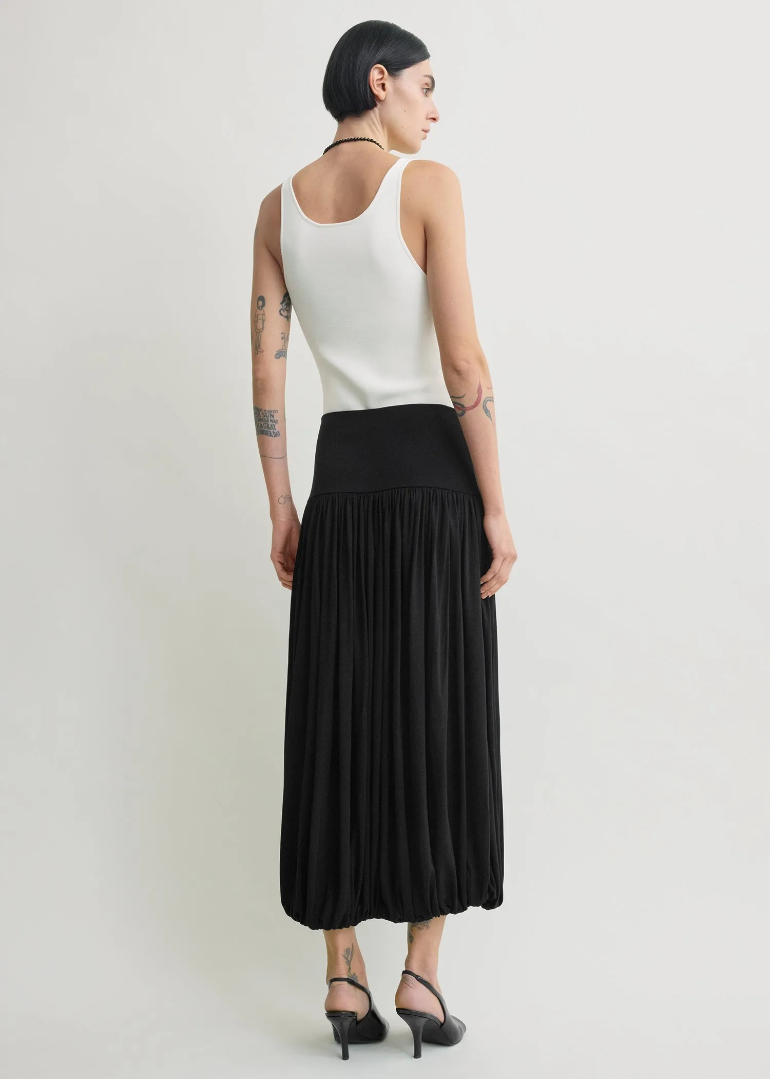 Soft gathered skirt black sold by Toteme product image thumbnail 3