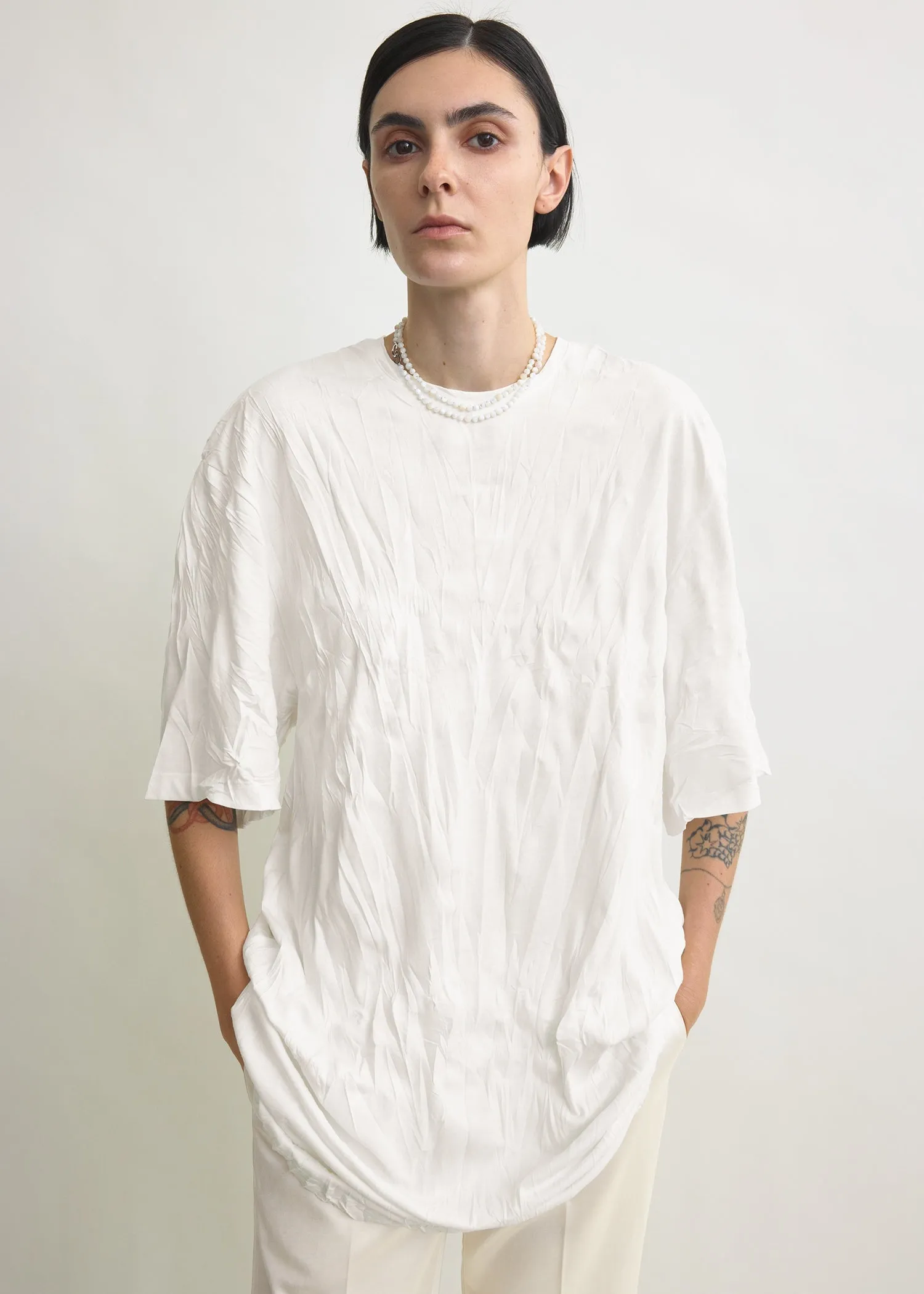 Relaxed tee dress off-white sold by Toteme product image thumbnail 4