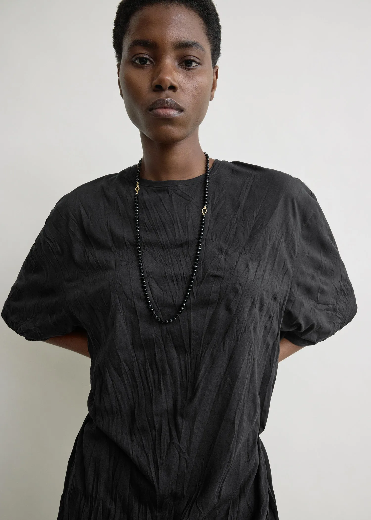 Relaxed tee dress black sold by Toteme product image thumbnail 4