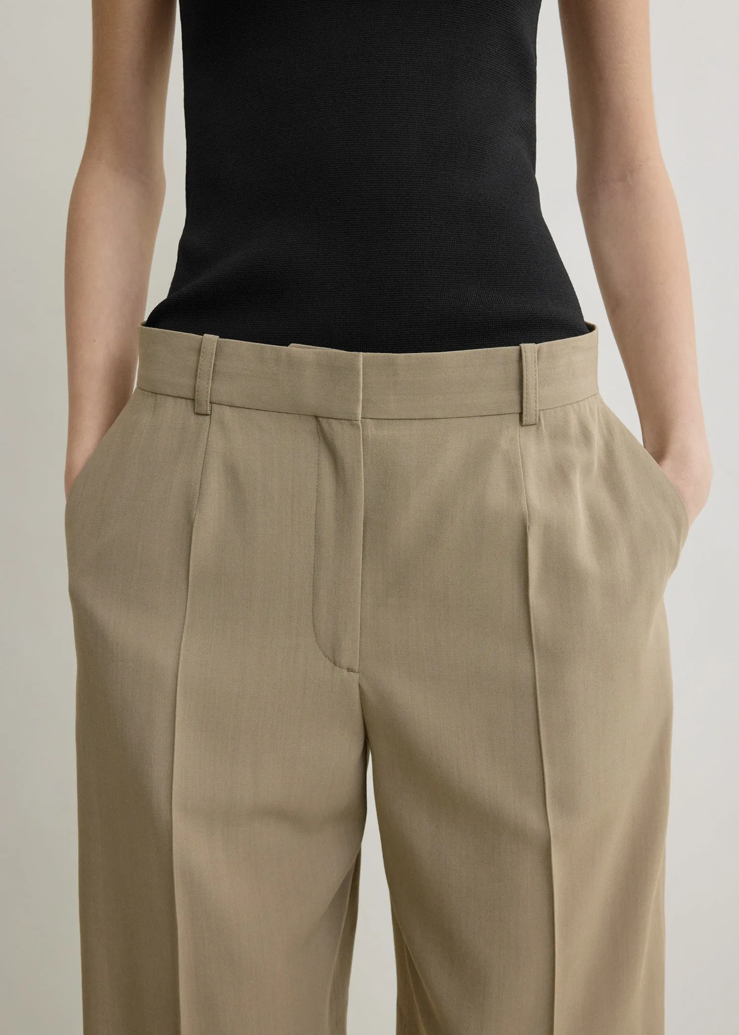 Wide fluid shorts taupe sold by Toteme product image thumbnail 4