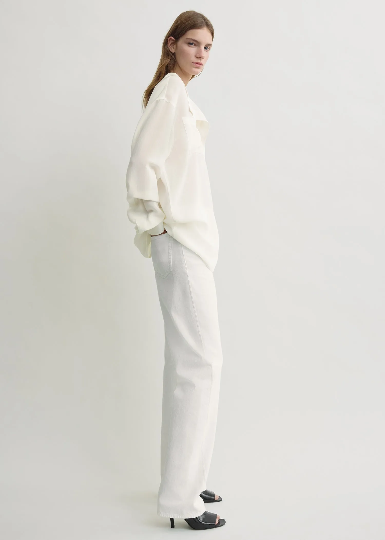 Overlapping collar blouse milk sold by Toteme product image thumbnail 2