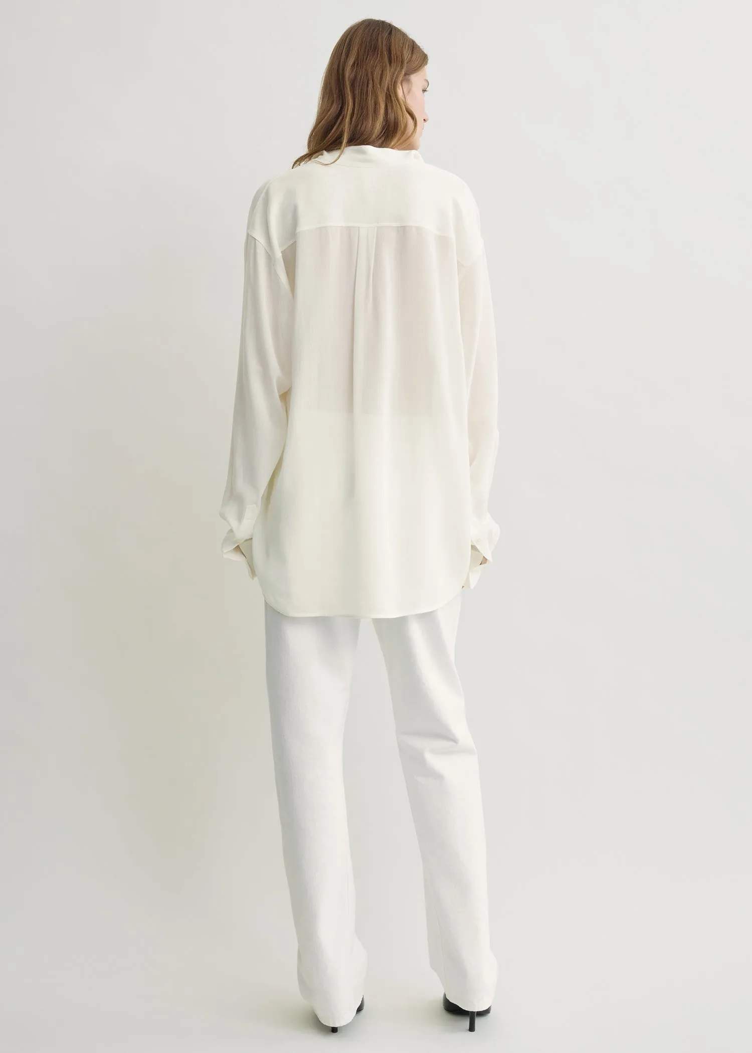 Overlapping collar blouse milk sold by Toteme product image thumbnail 3