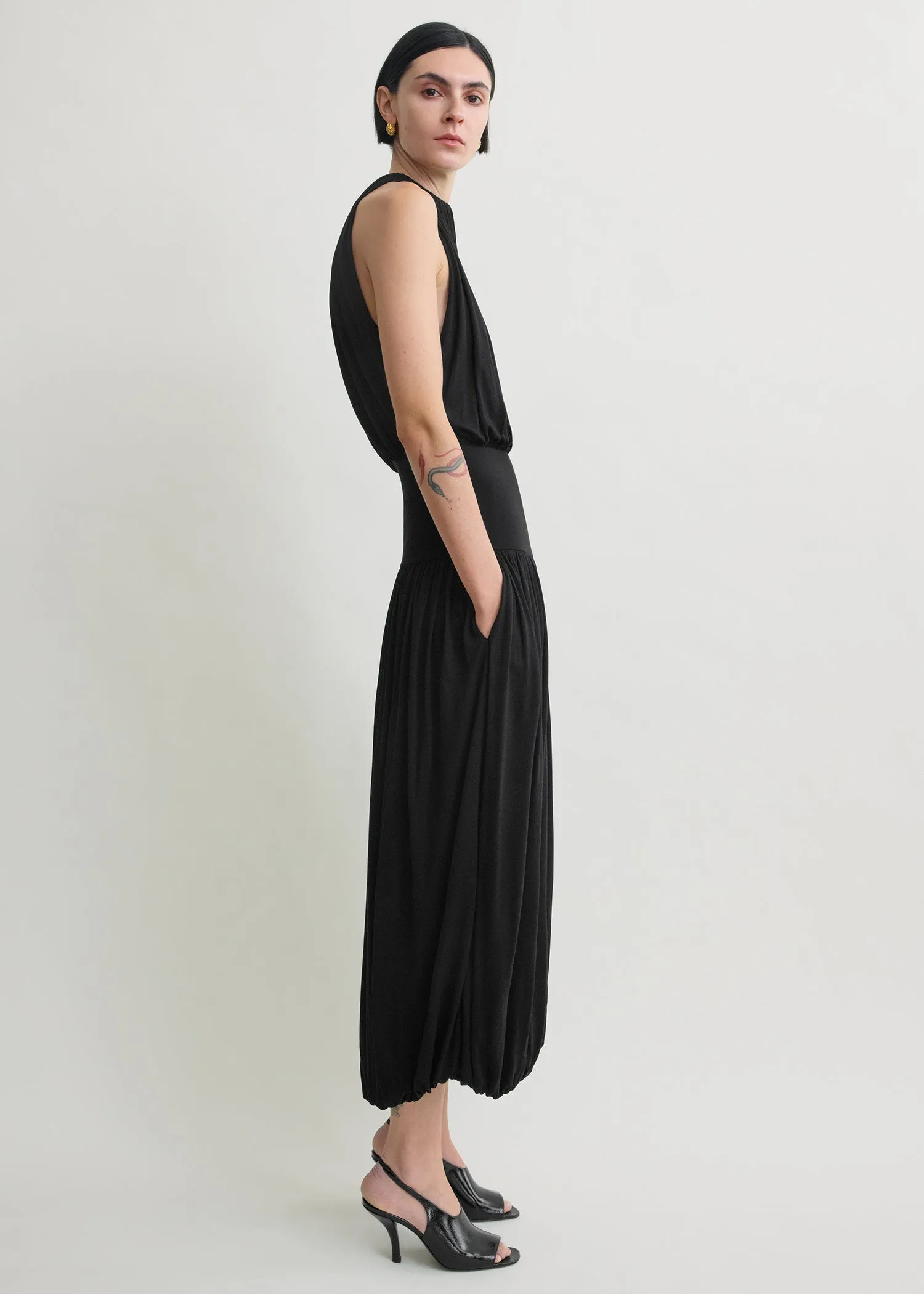 Soft gathered dress black sold by Toteme product image thumbnail 2