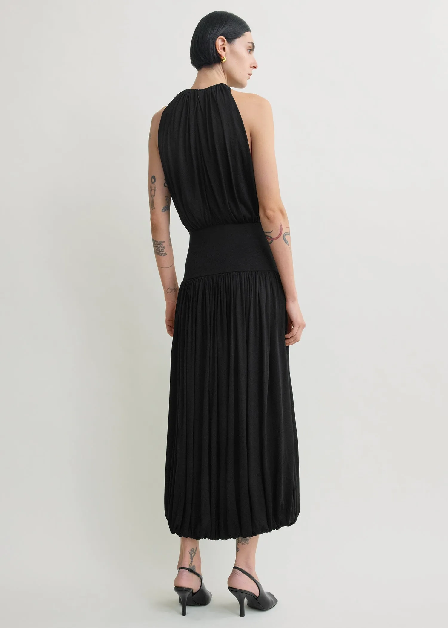 Soft gathered dress black sold by Toteme product image thumbnail 3