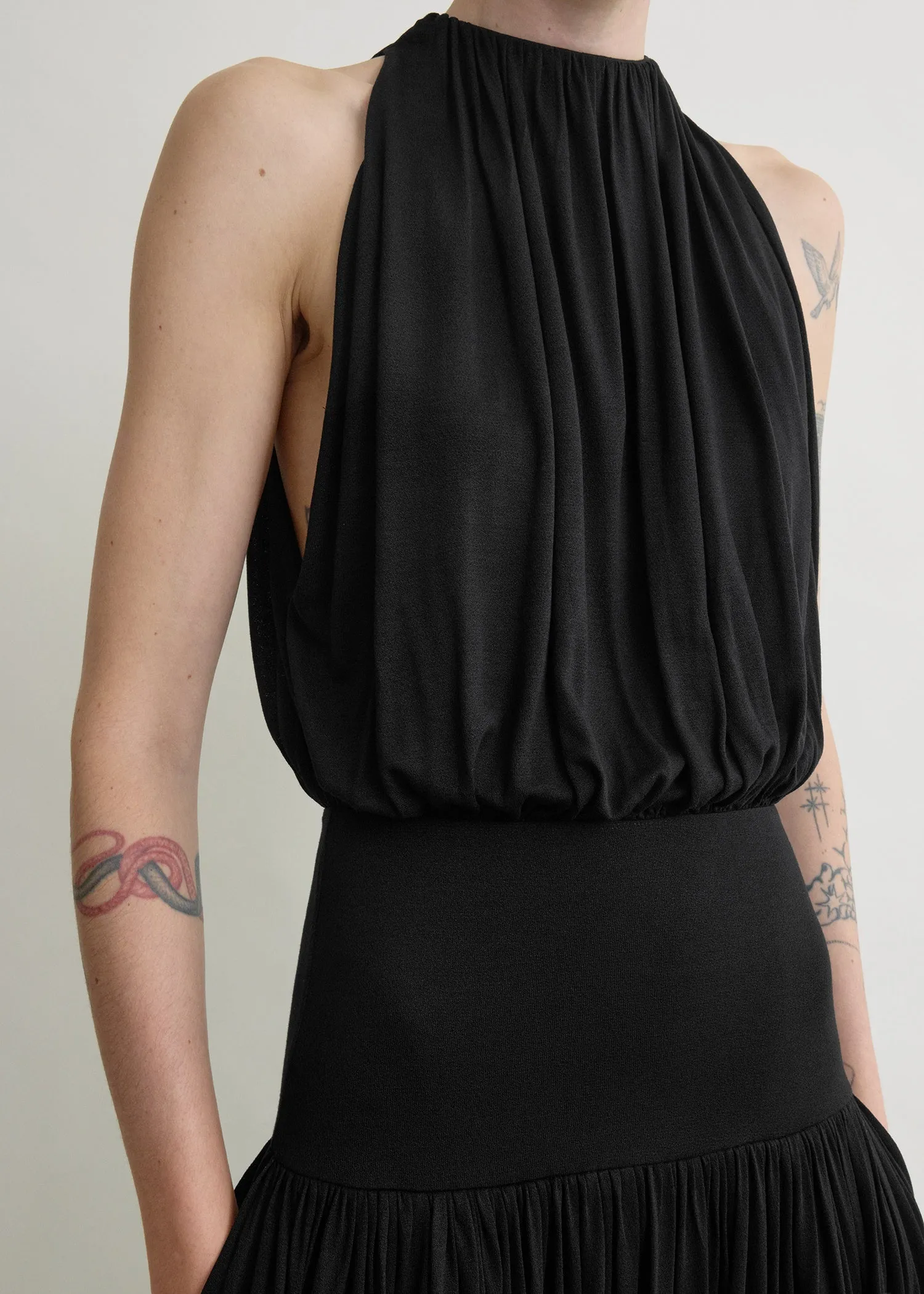 Soft gathered dress black sold by Toteme product image thumbnail 4