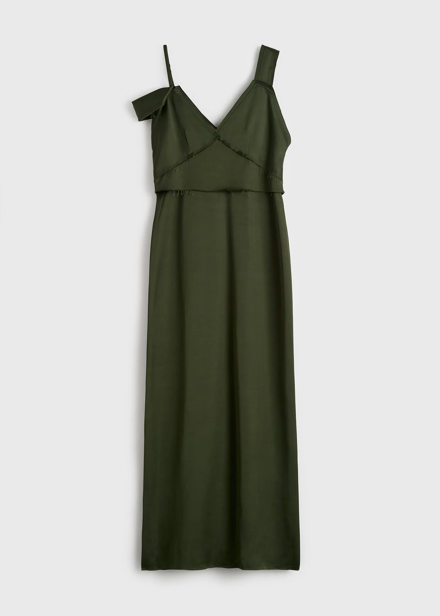 V-neck slip dress bottle green sold by Toteme product image thumbnail 5
