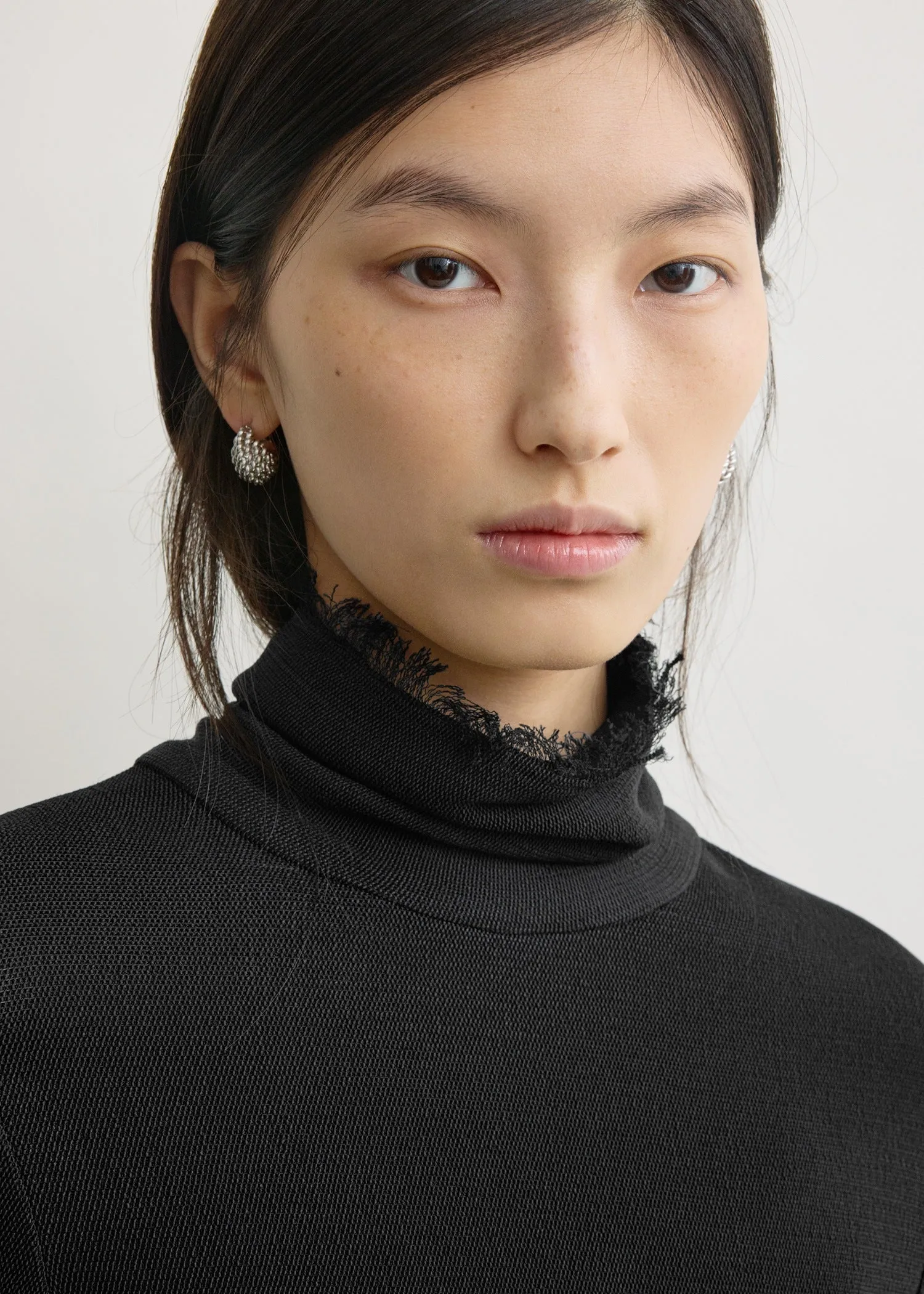 Frayed-edge slim top black sold by Toteme product image thumbnail 5