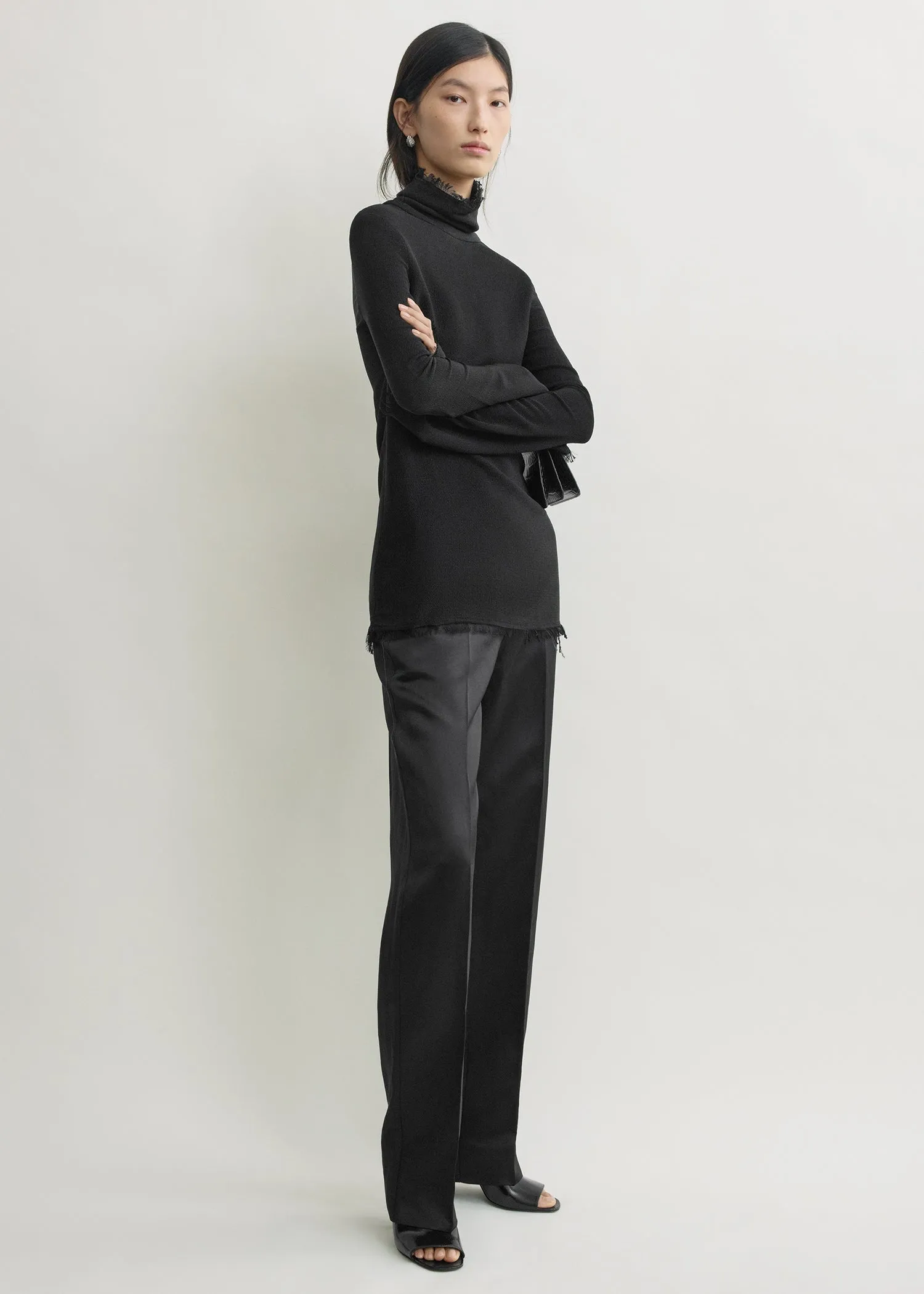 Frayed-edge slim top black sold by Toteme product image thumbnail 2
