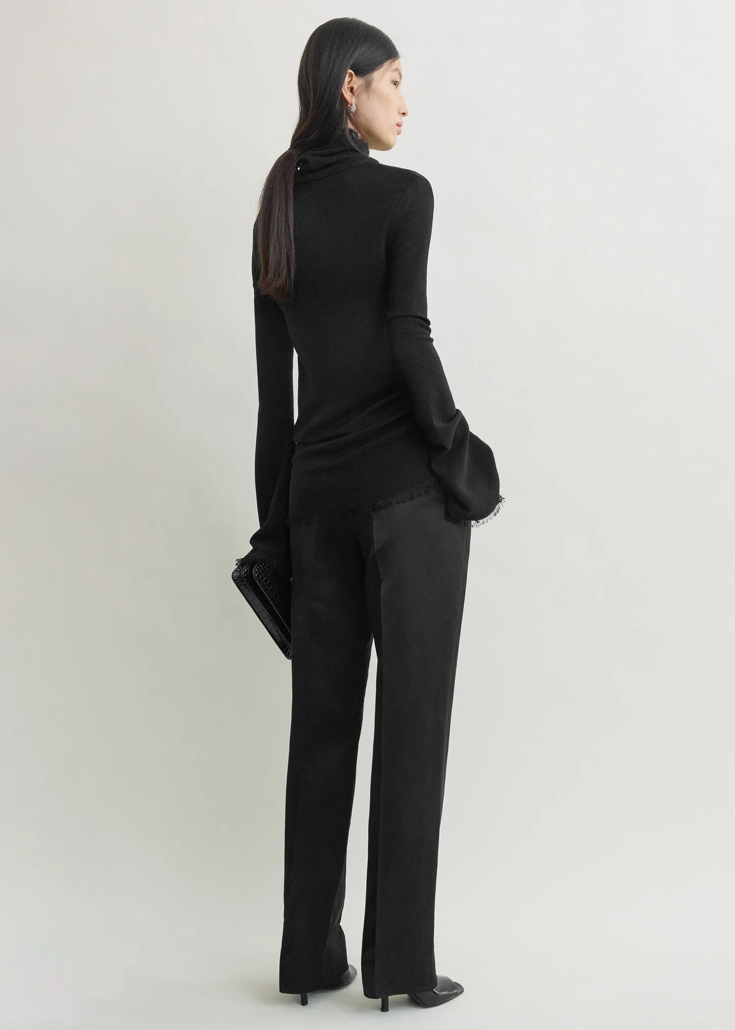 Frayed-edge slim top black sold by Toteme product image thumbnail 3